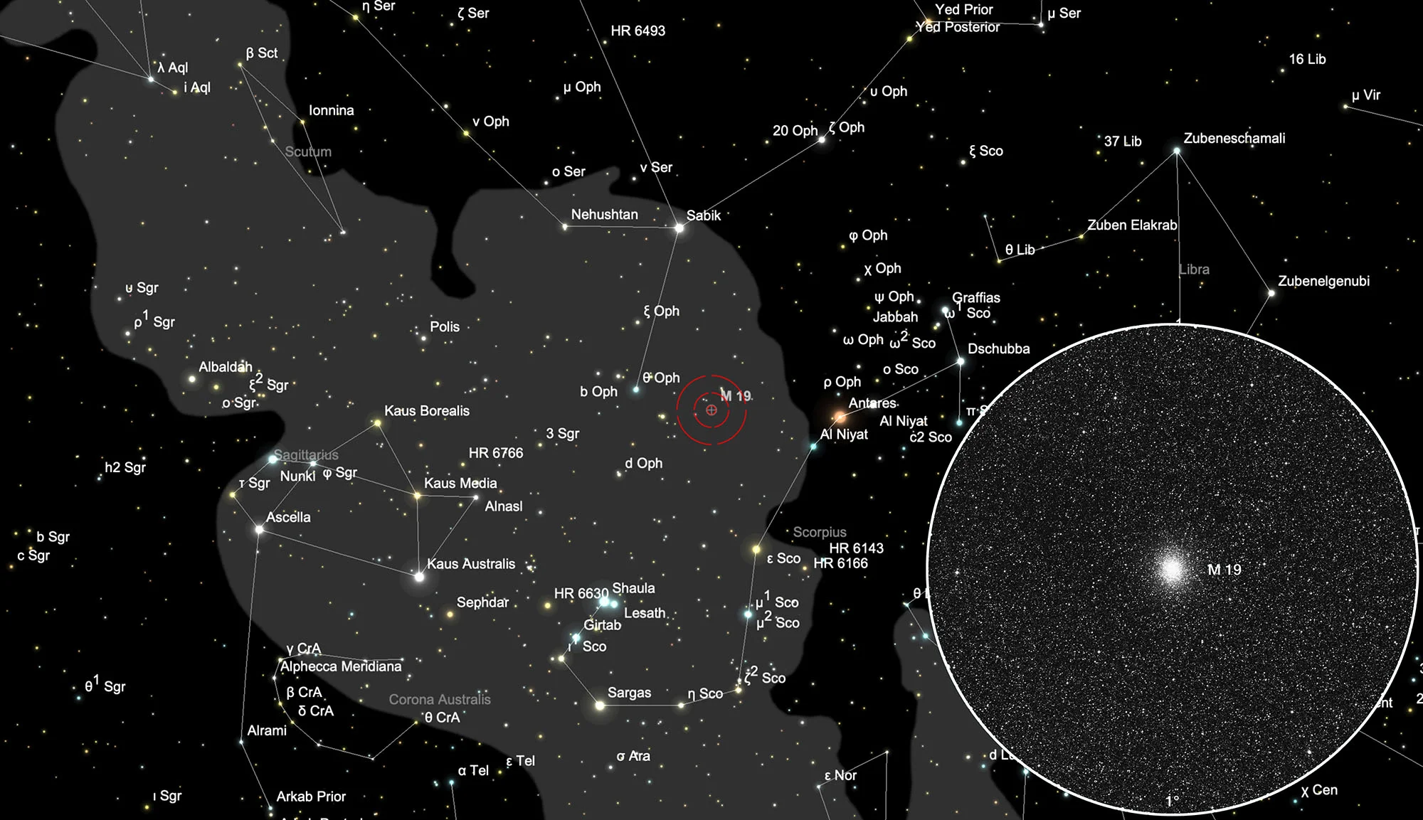 Karte Messier 19