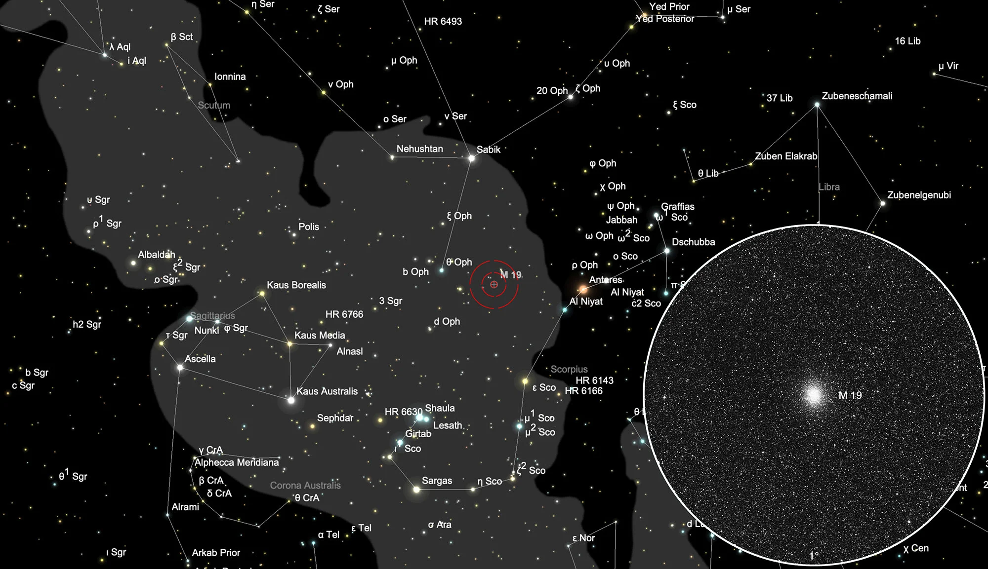 Chart Messier 19