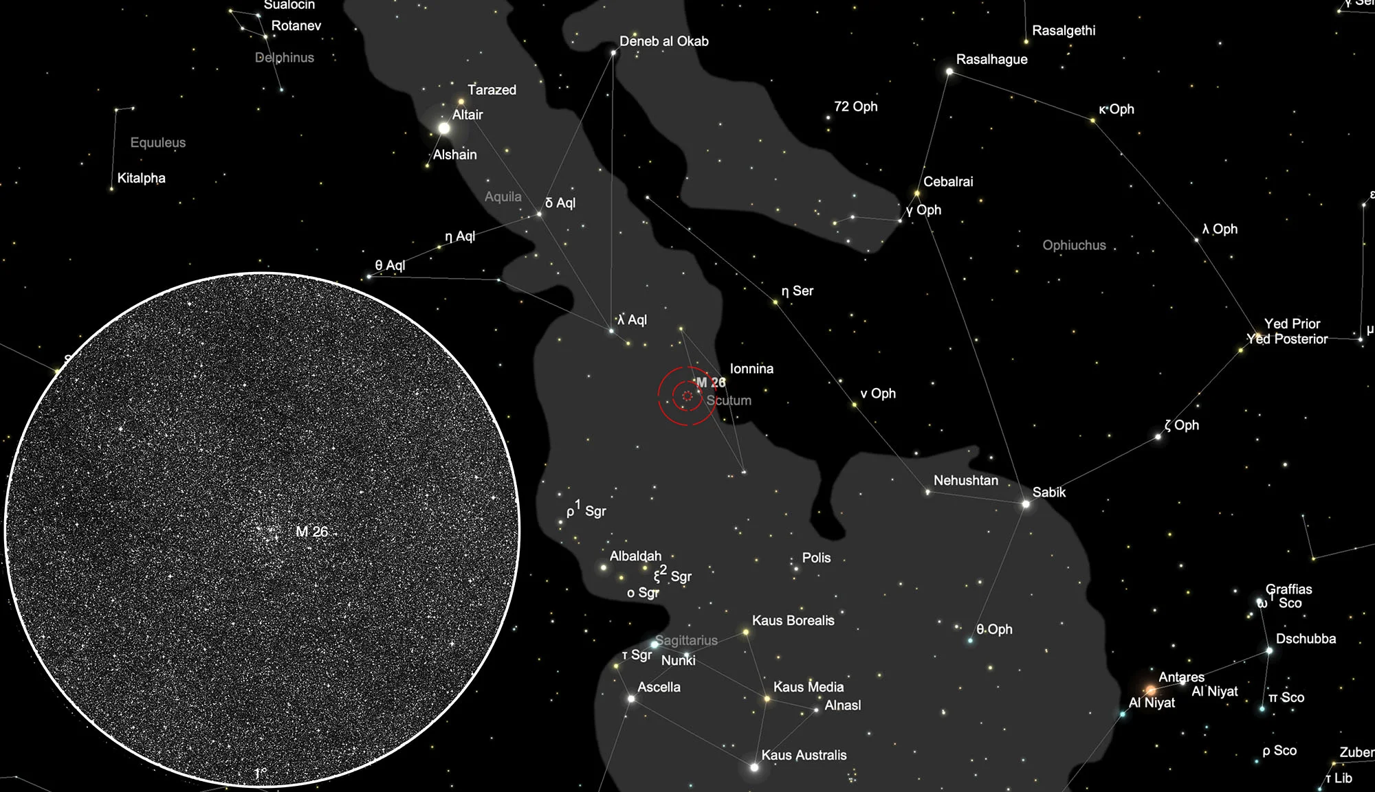 Karte Messier 26