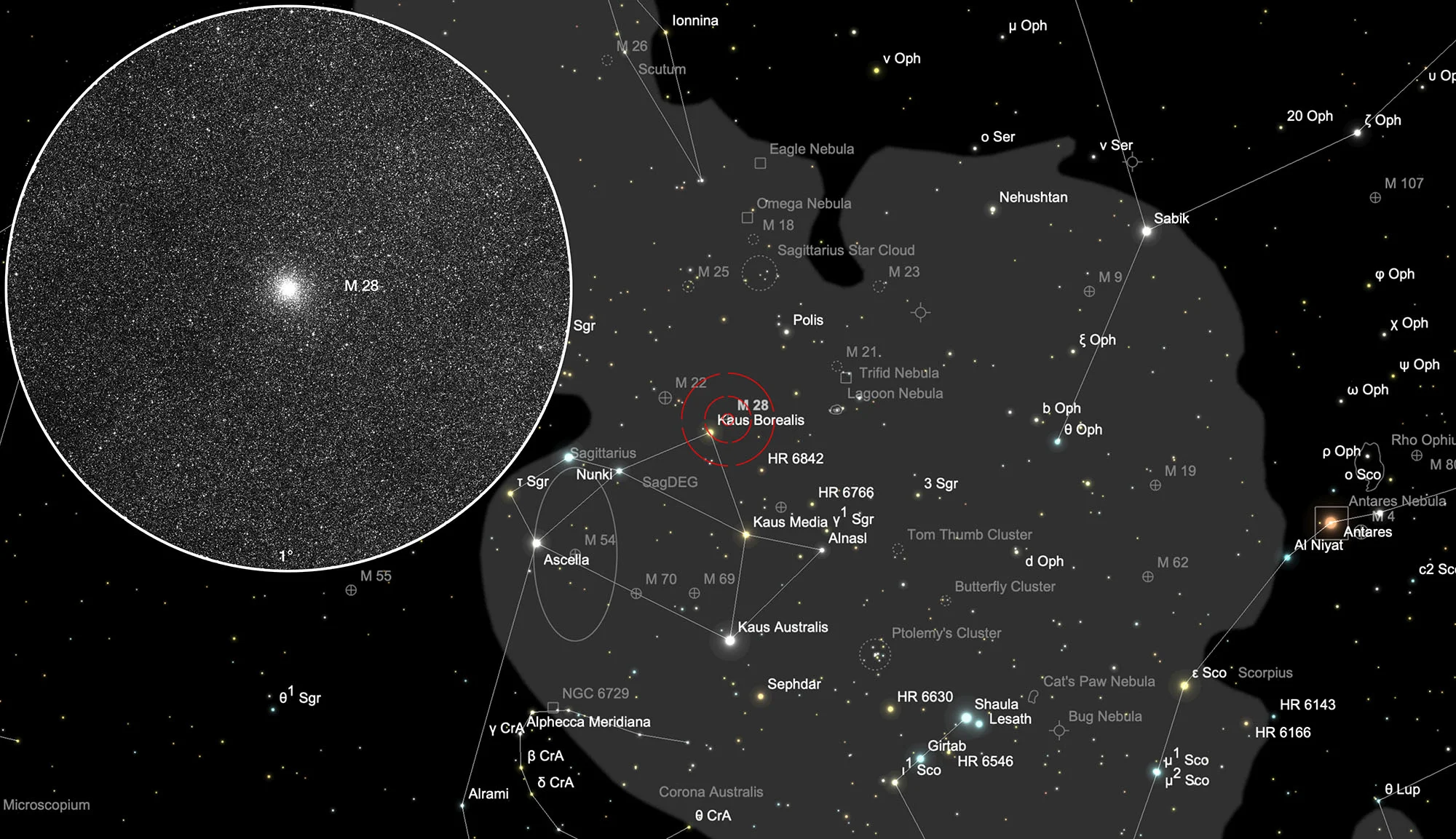 Chart Messier 28