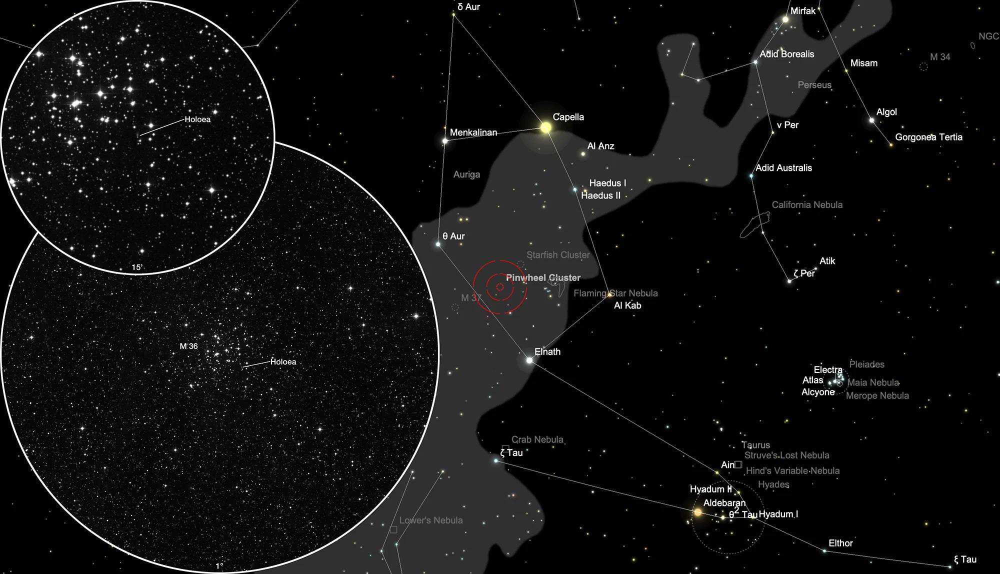 Karte Messier 36