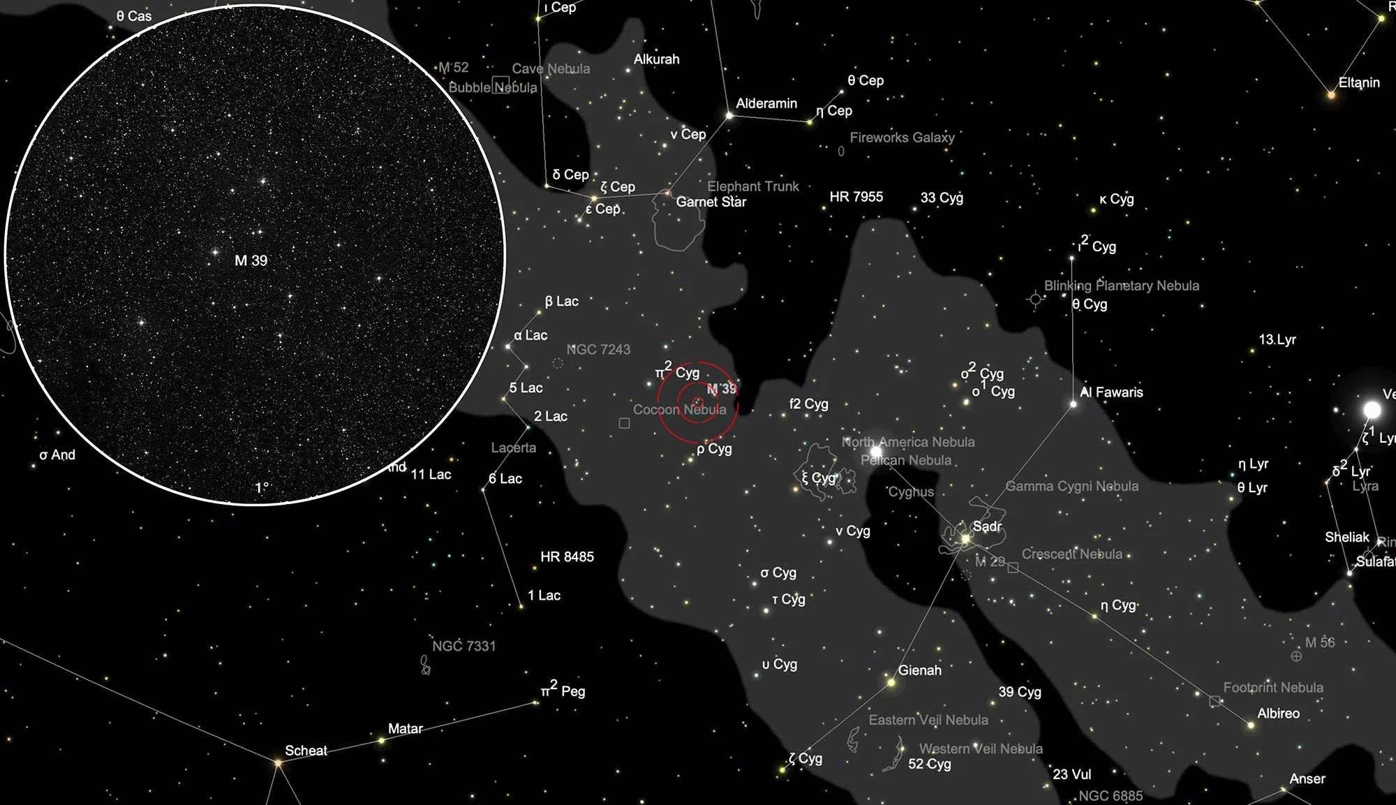 Karte Messier 39