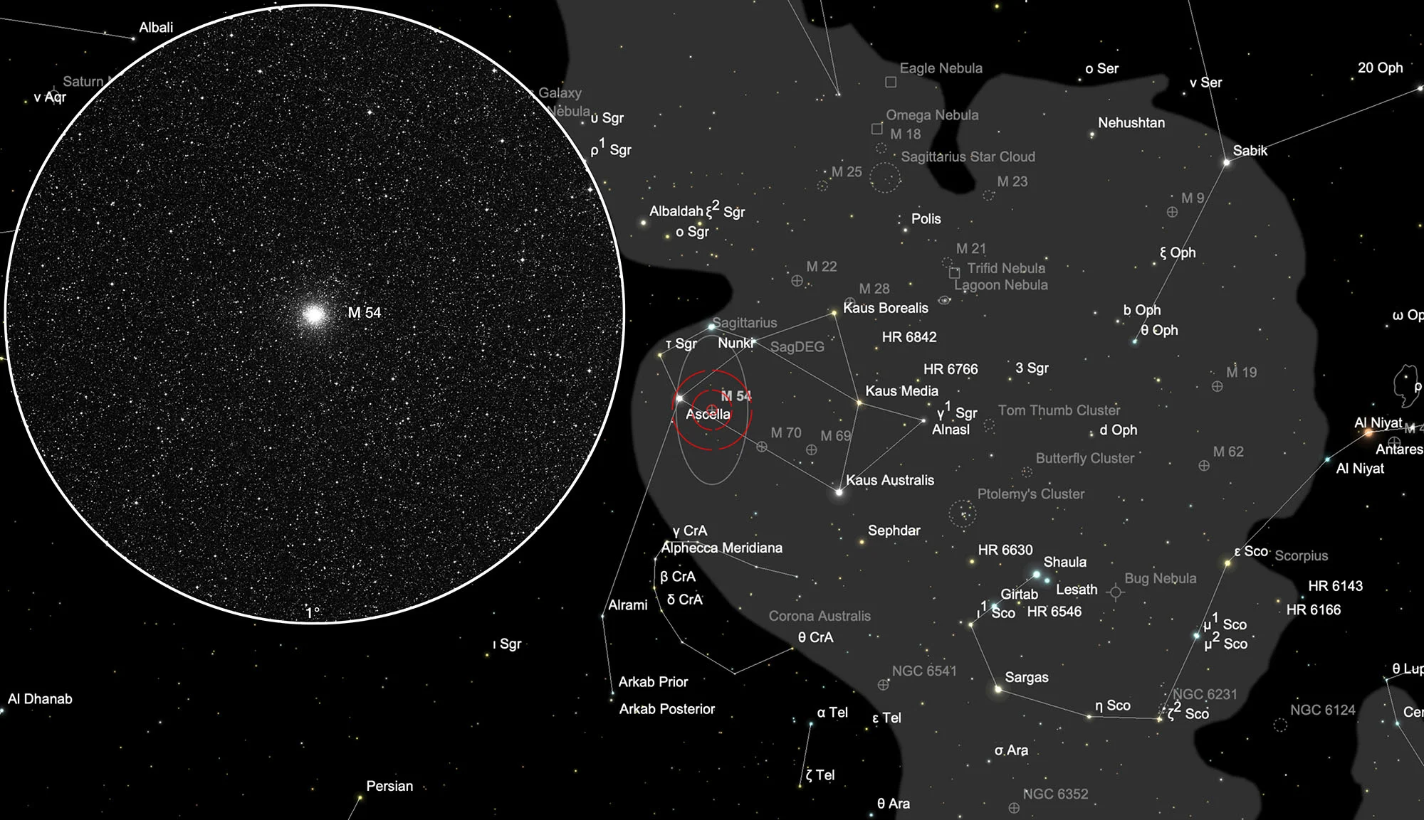 Karte Messier 54
