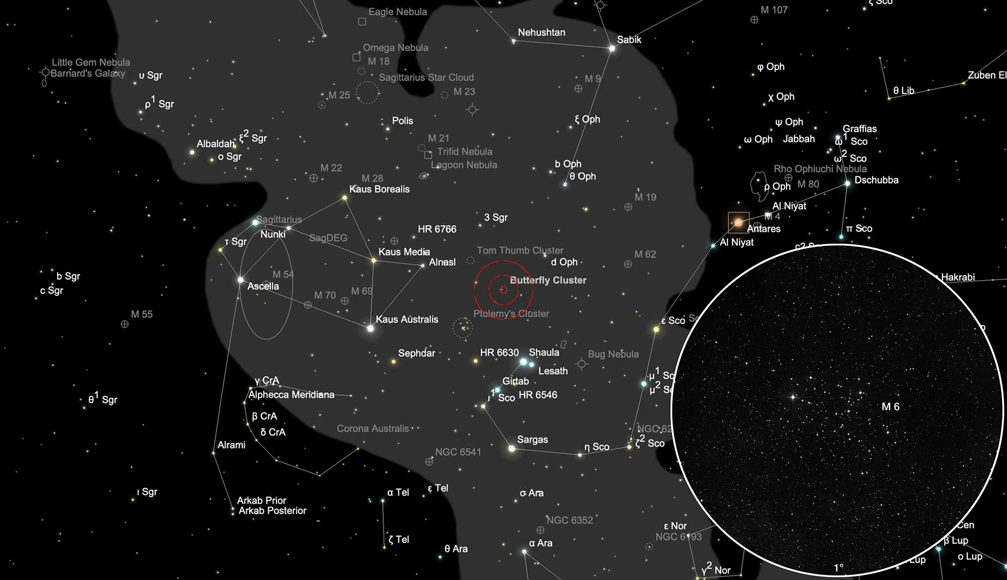 Karte Messier 6