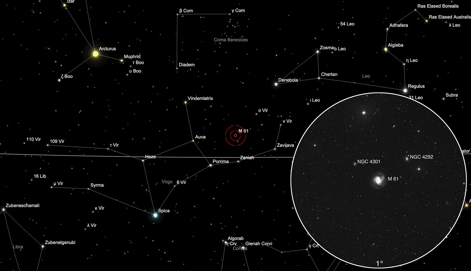 Chart Messier 61