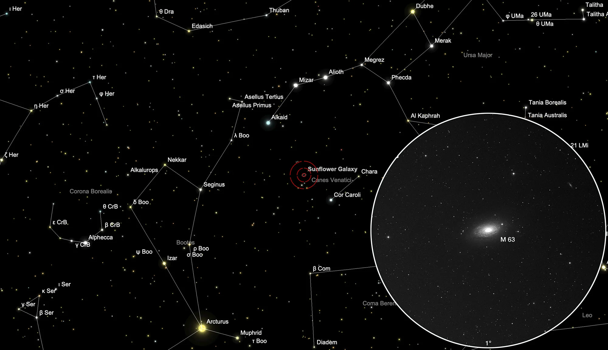 Chart Messier 63