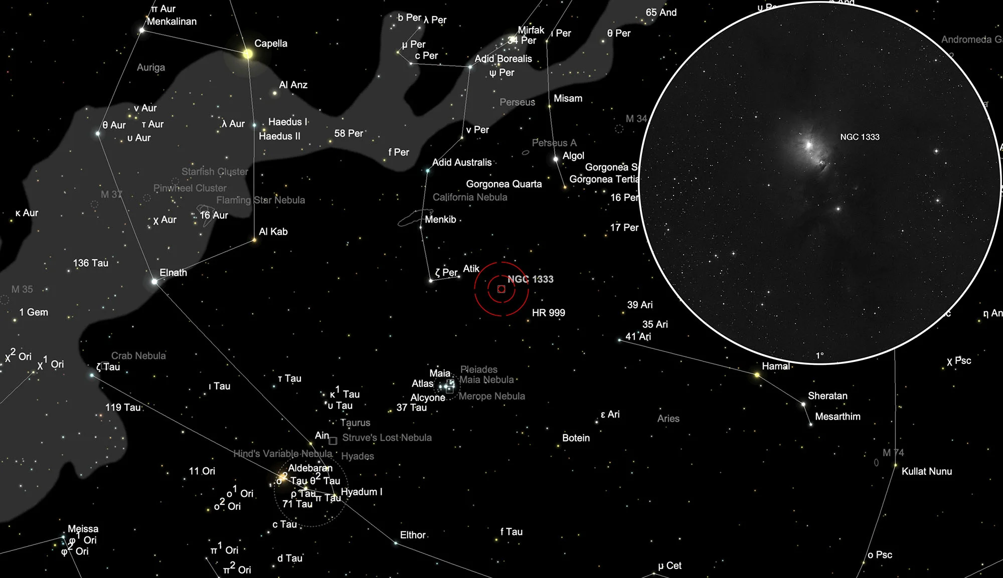 Chart NGC 1333