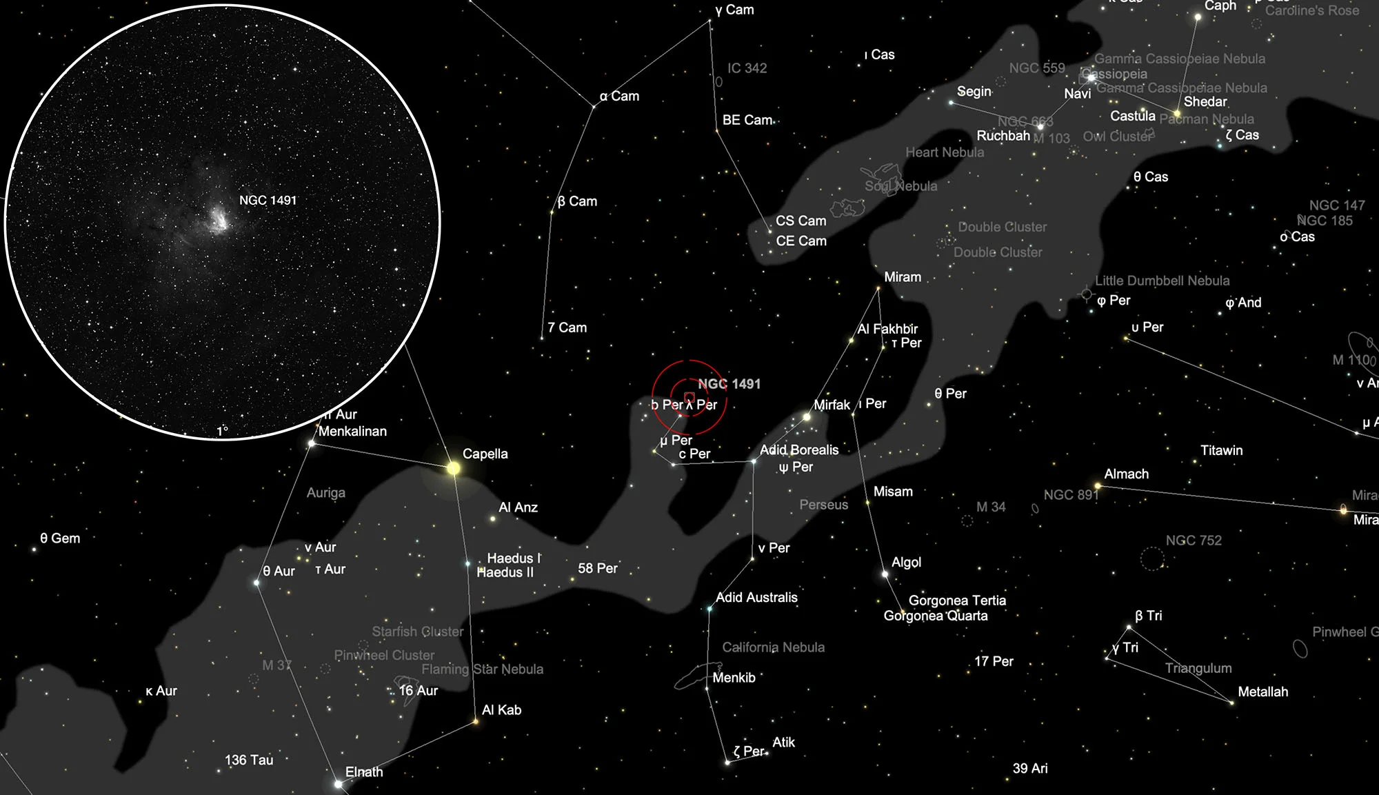 Karte NGC 1491