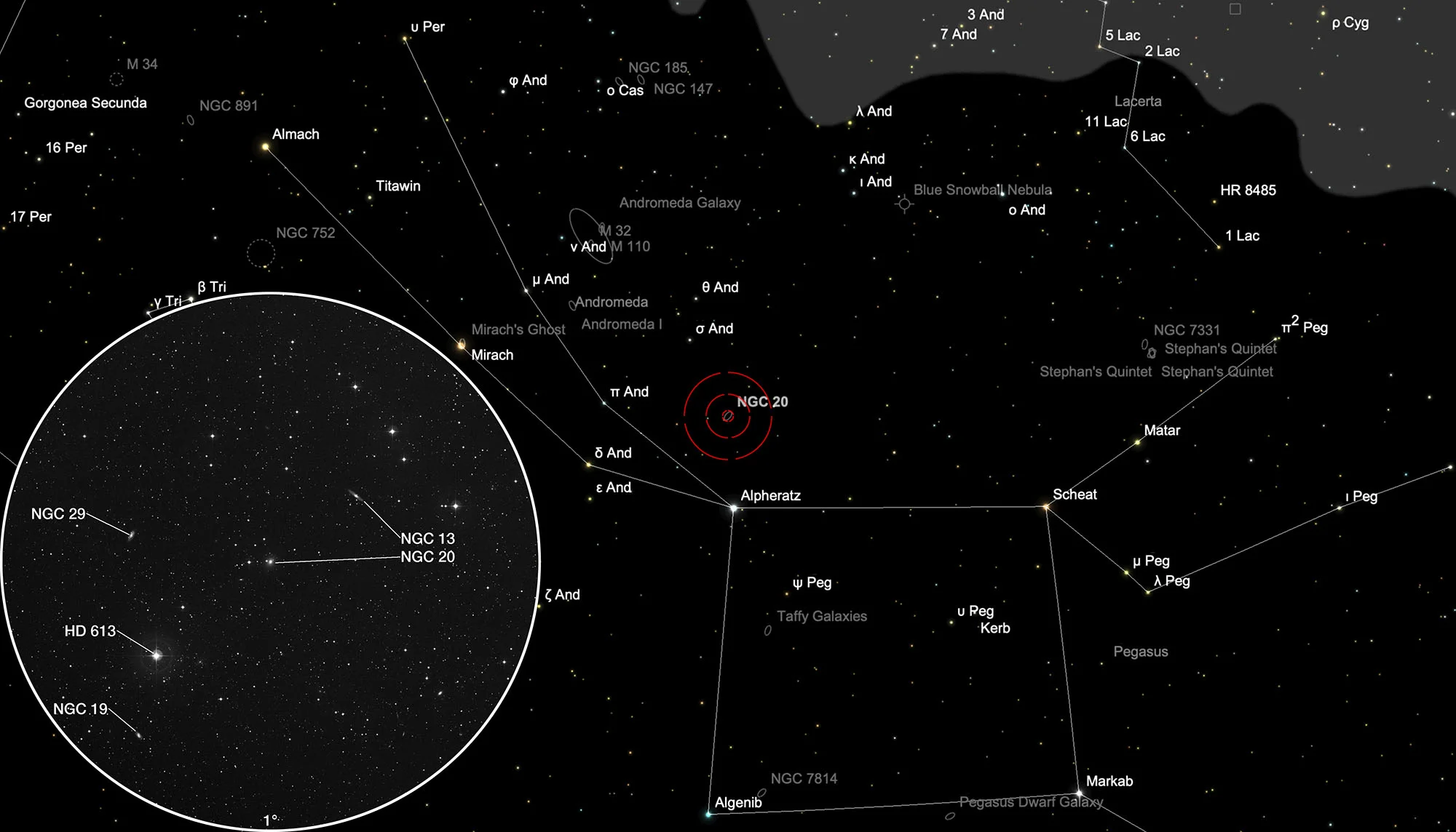 Karte NGC 20