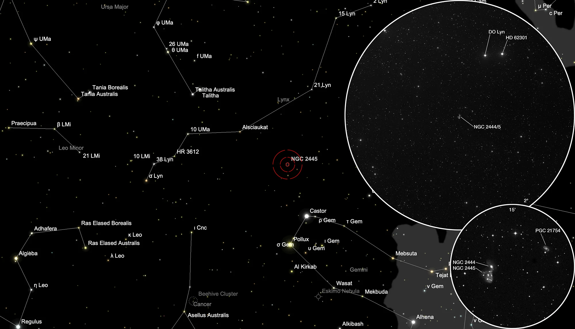 Karte NGC 2444/5
