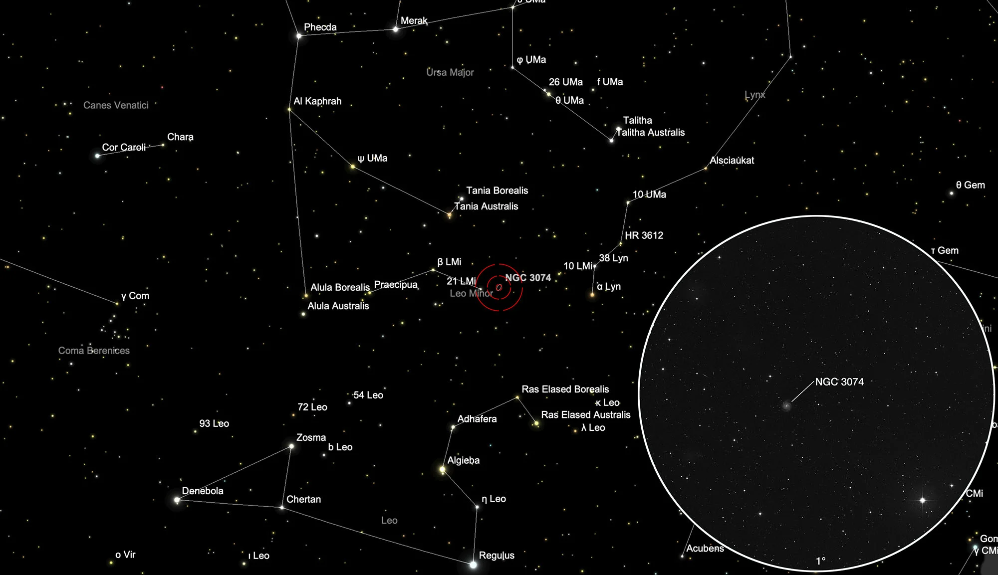 Karte NGC 3074