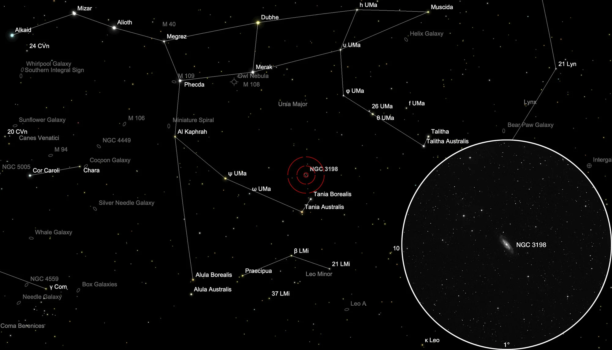 Karte NGC 3198
