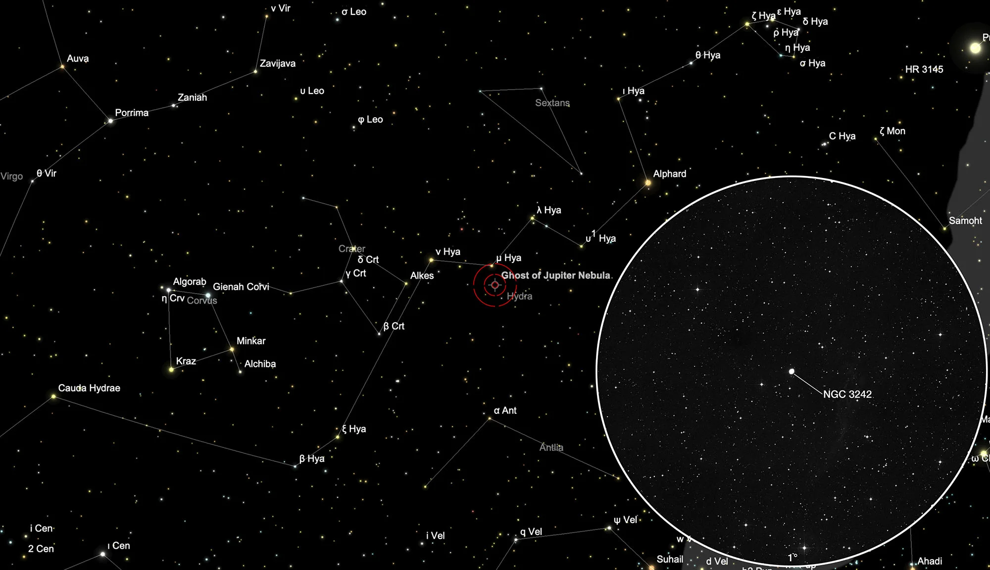 Karte NGC 3242