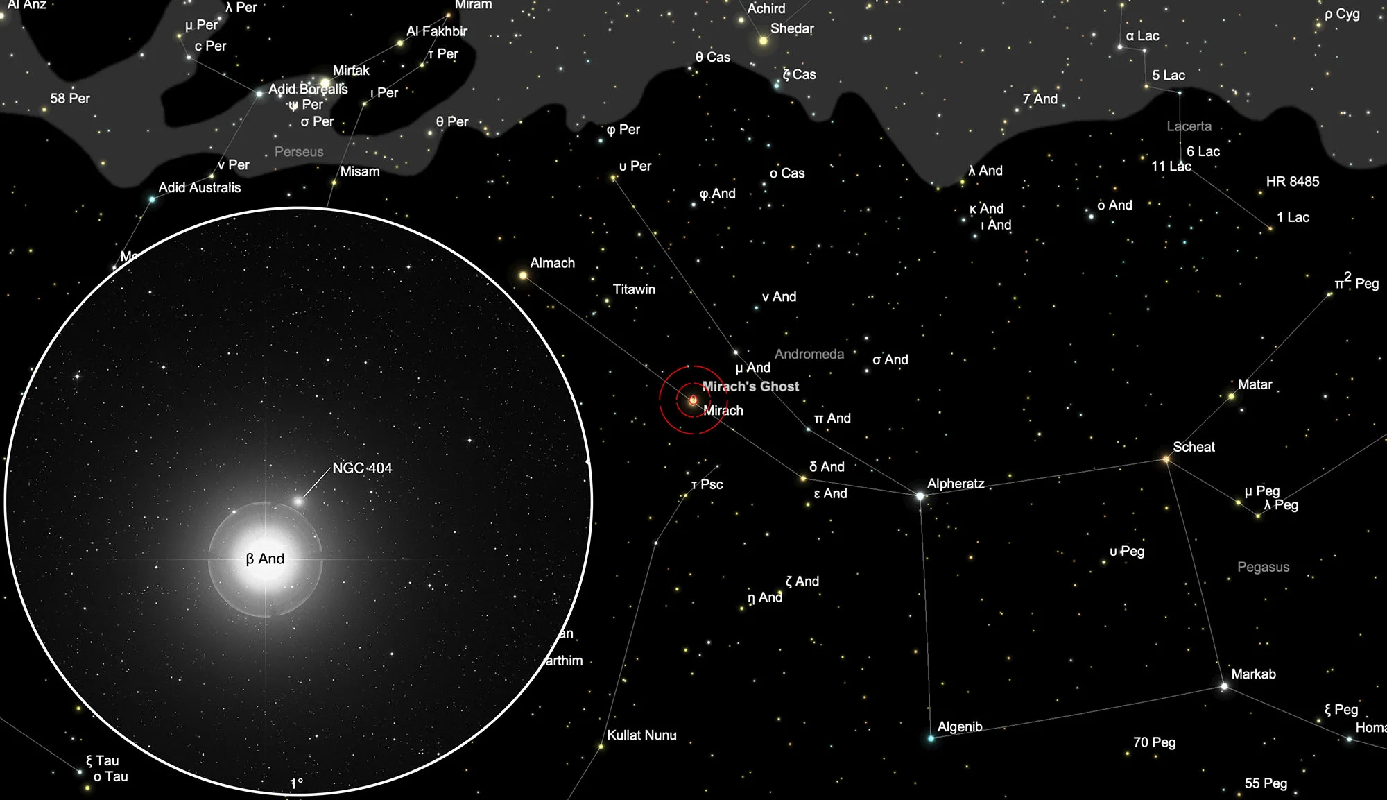Aufsuchungskarte NGC 404