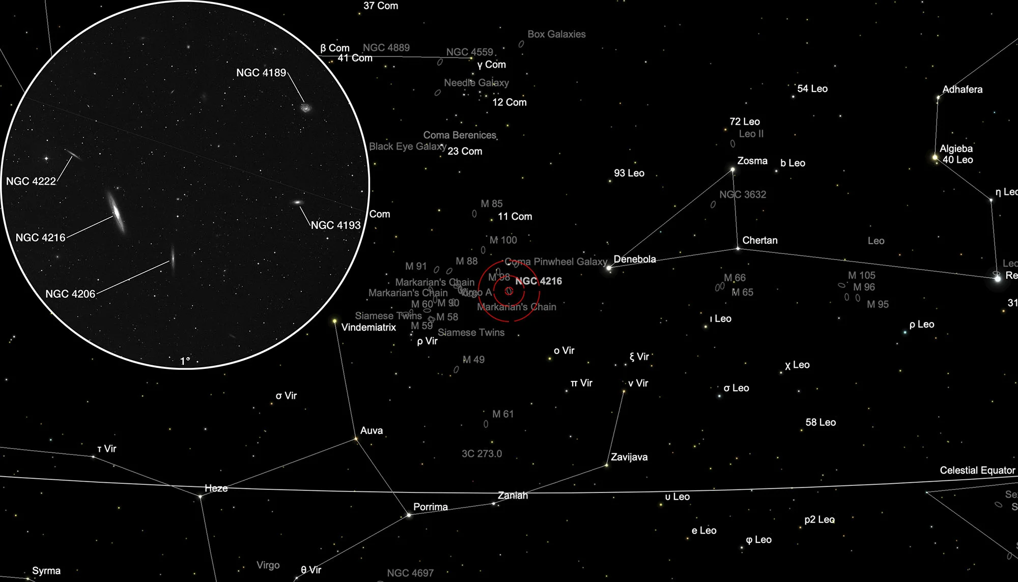 Karte NGC 4216