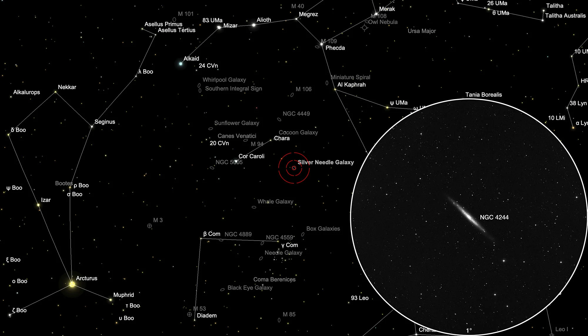 Karte NGC 4244