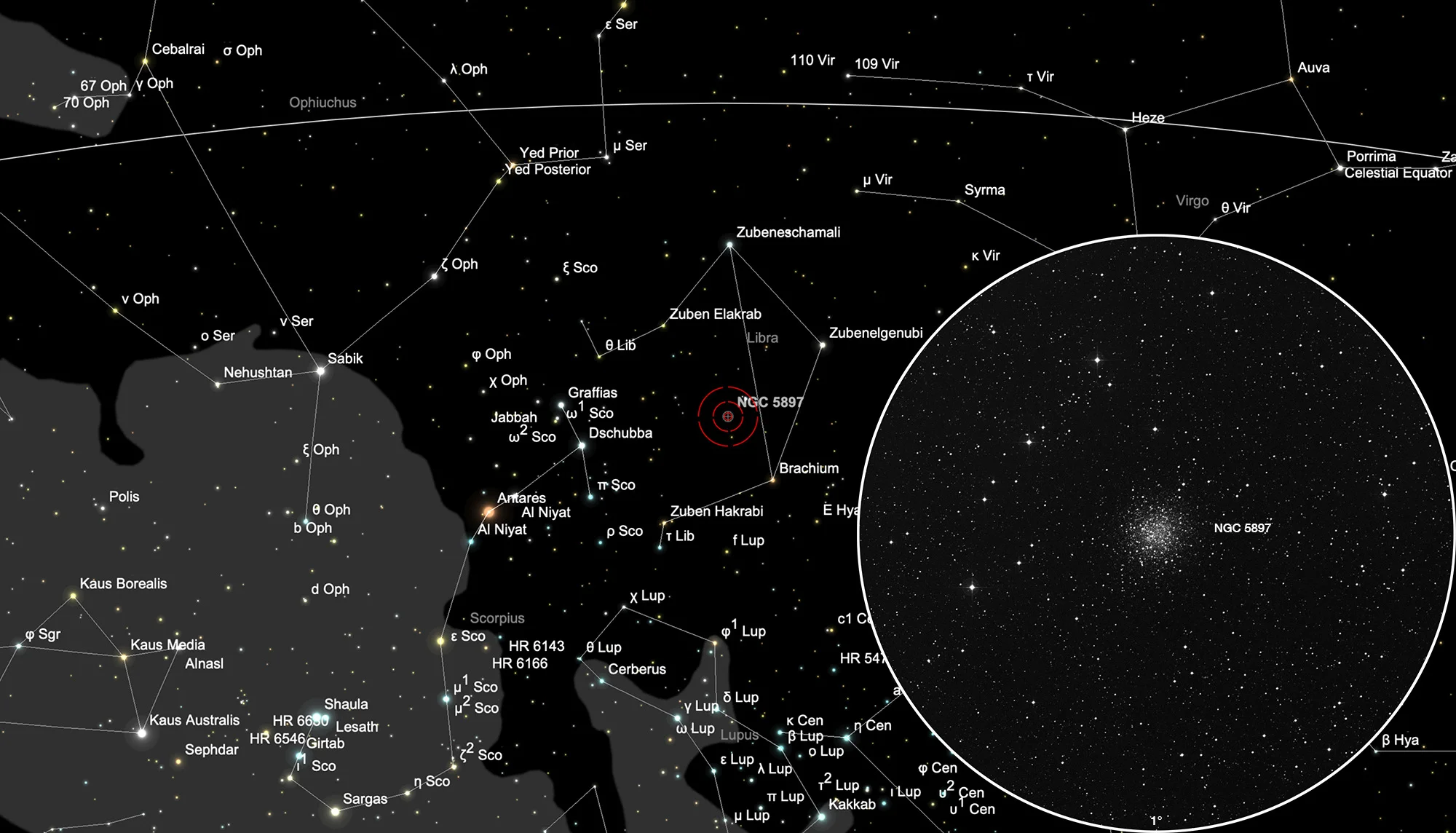 Karte NGC 5897