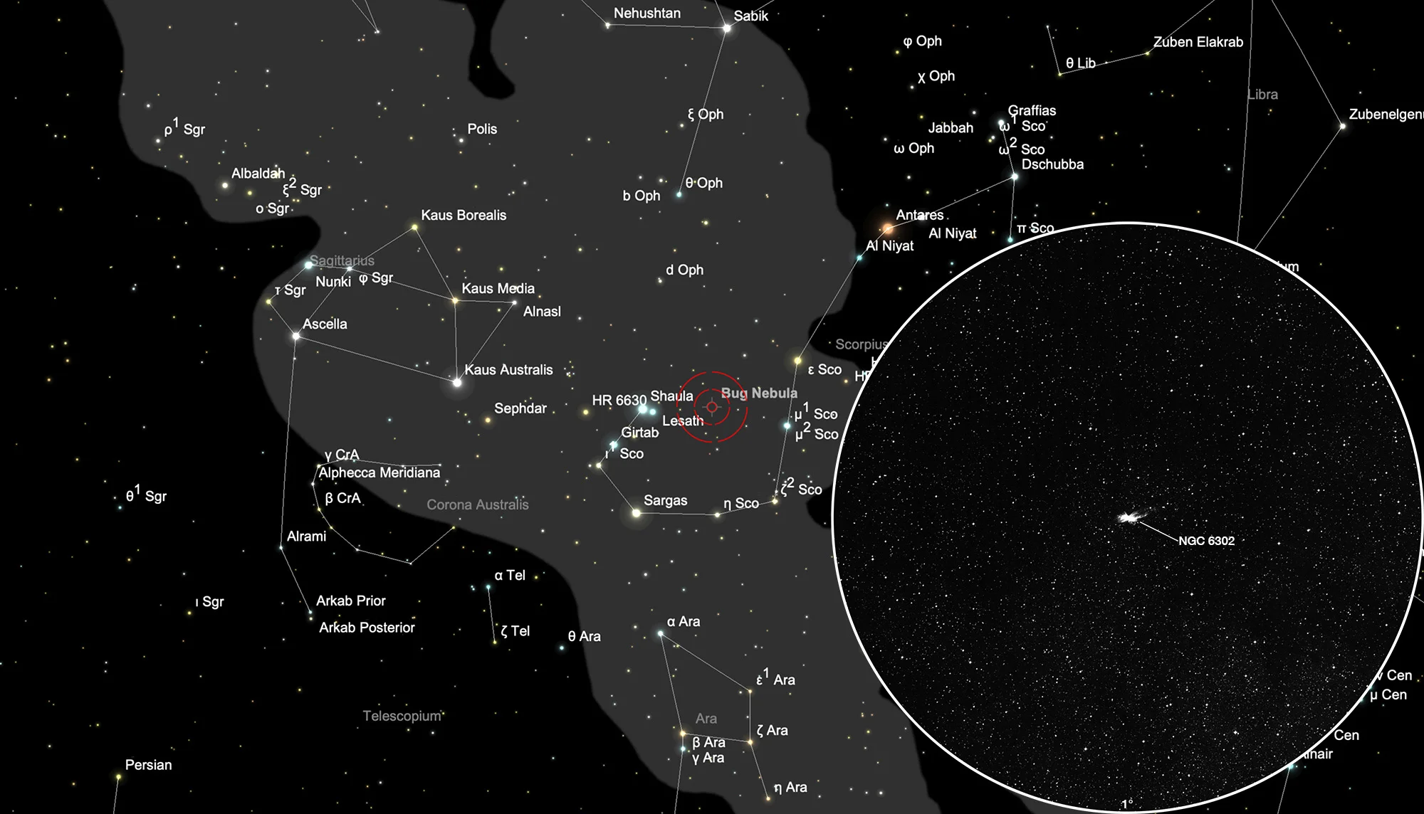 Karte NGC 6302