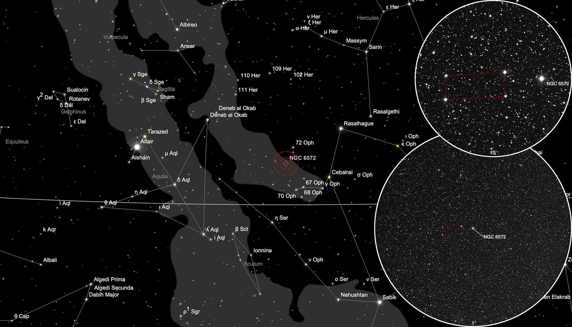 Karte NGC 6572