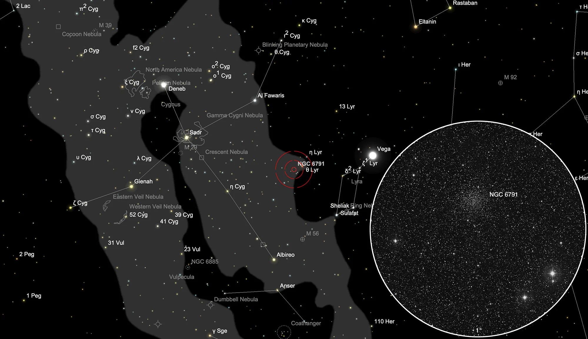 Karte NGC 6791