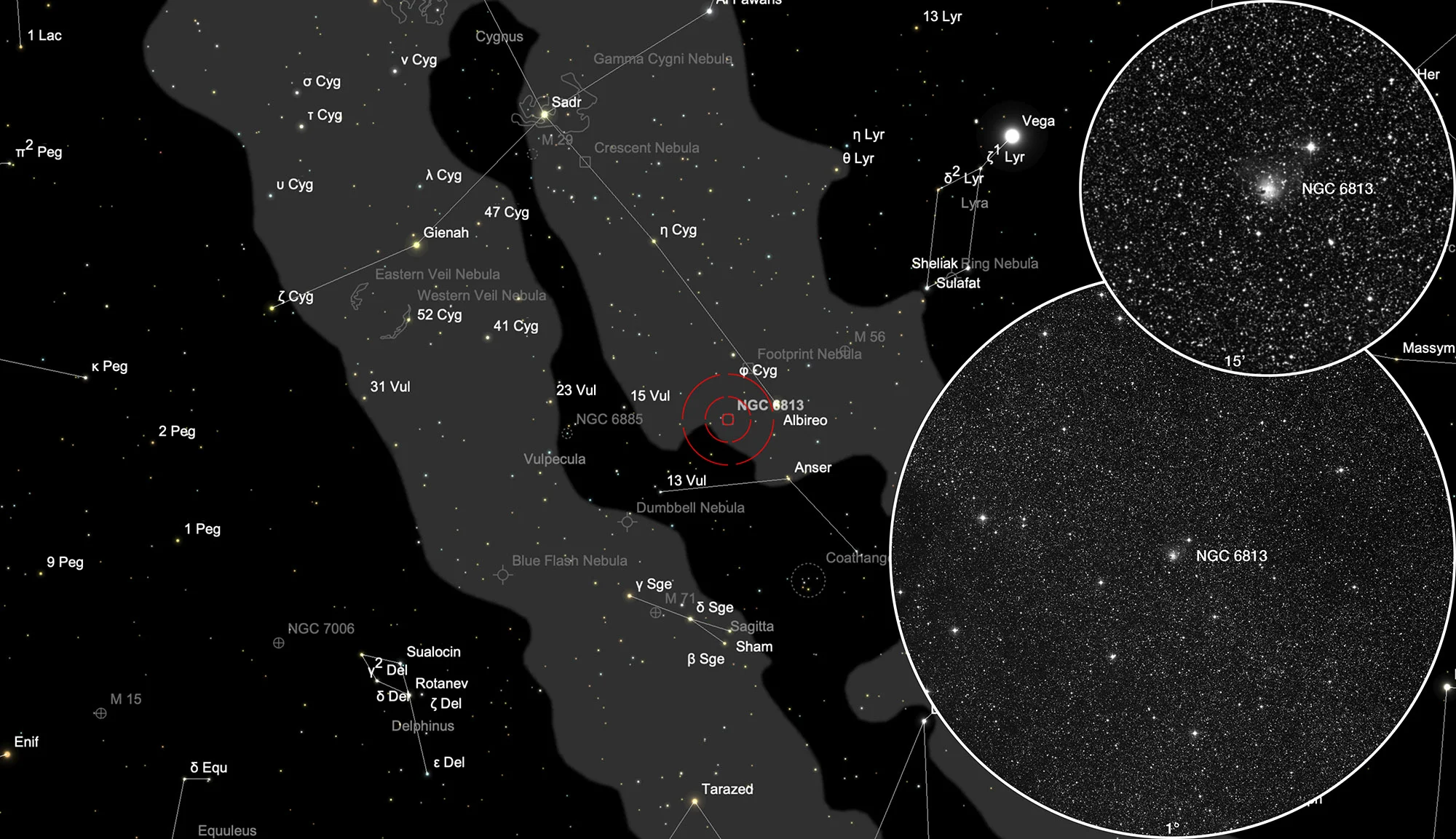 Karte NGC 6813