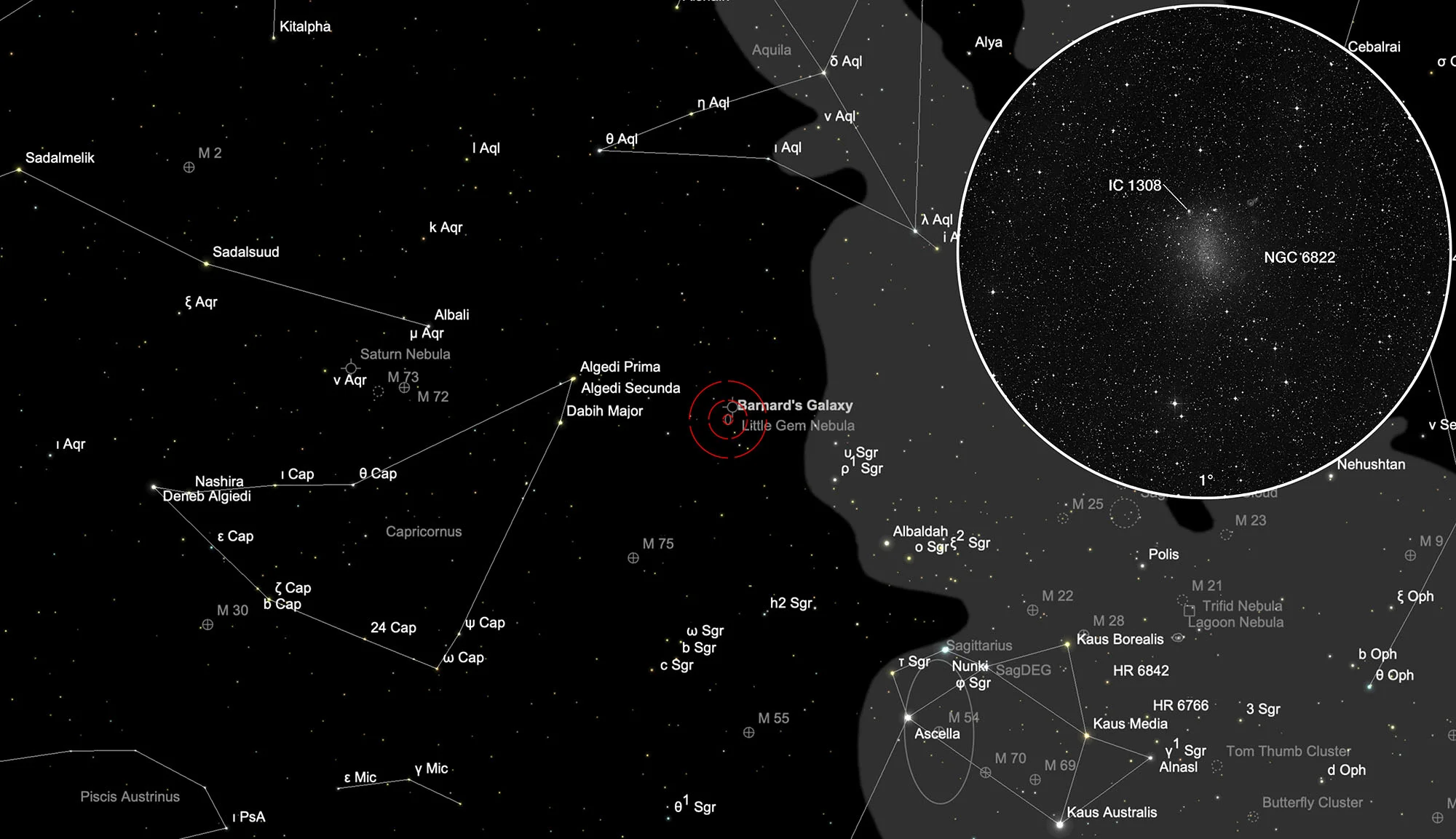 Karte NGC 6822
