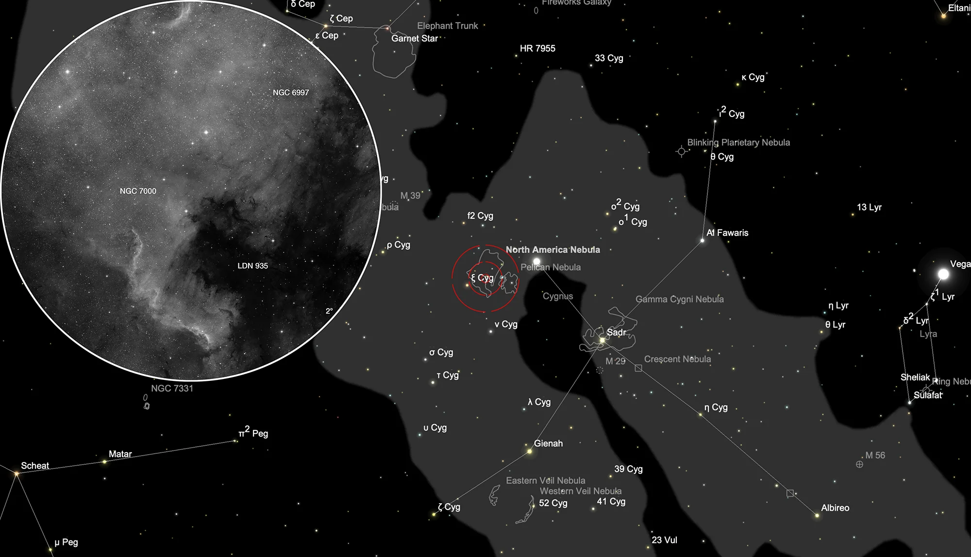 Karte NGC 7000