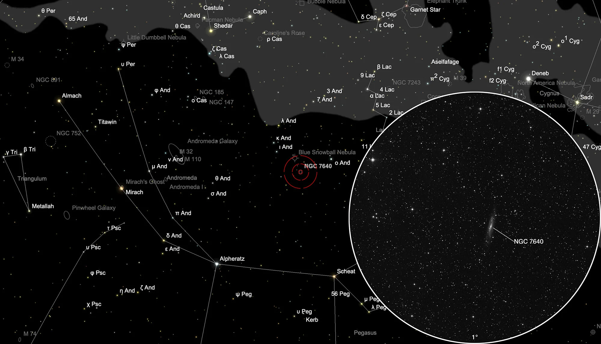 Karte NGC 7640