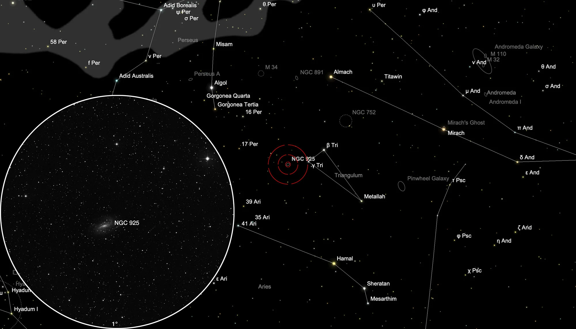 Karte NGC 925