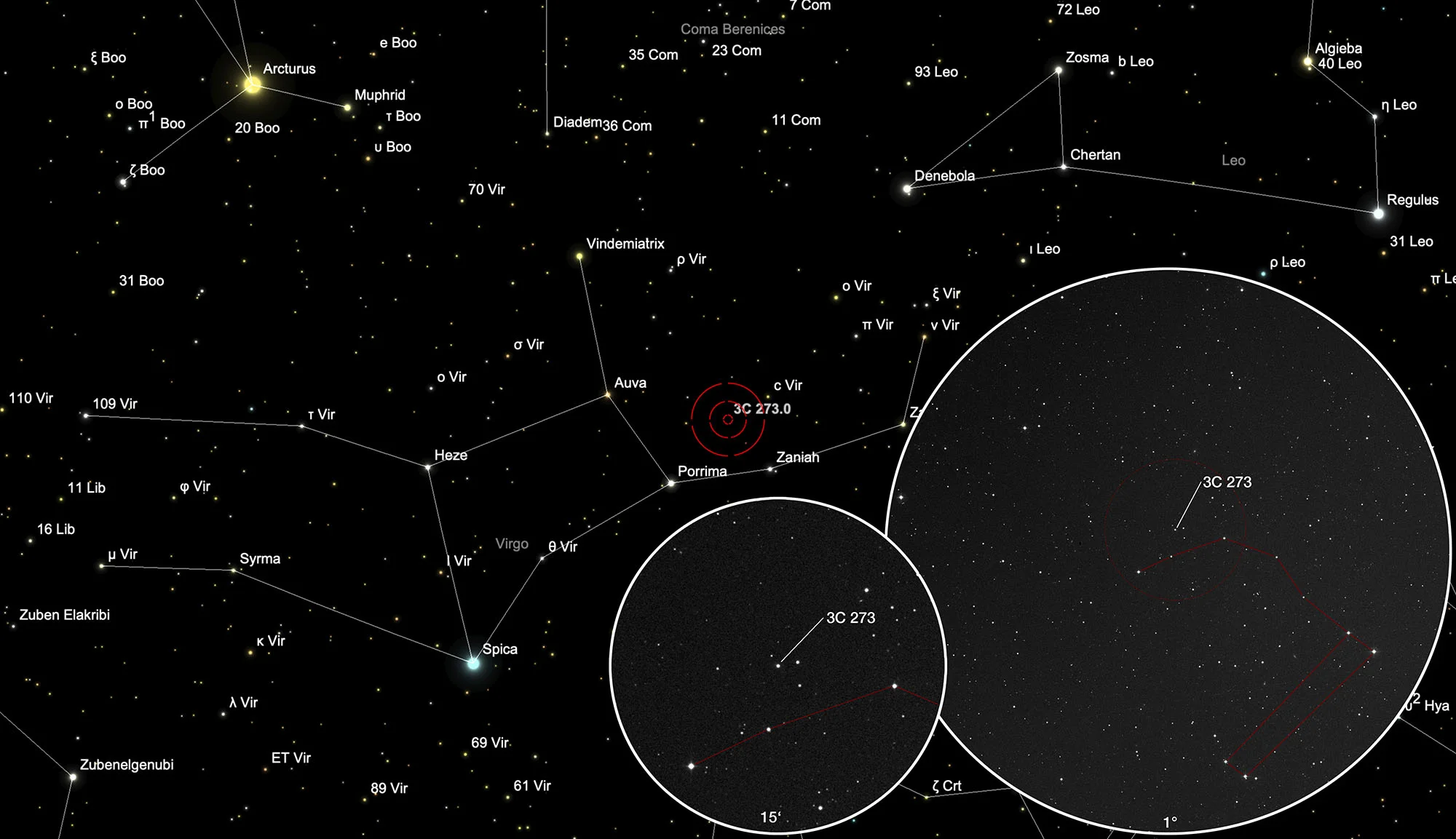 Karte Quasar 3C 273