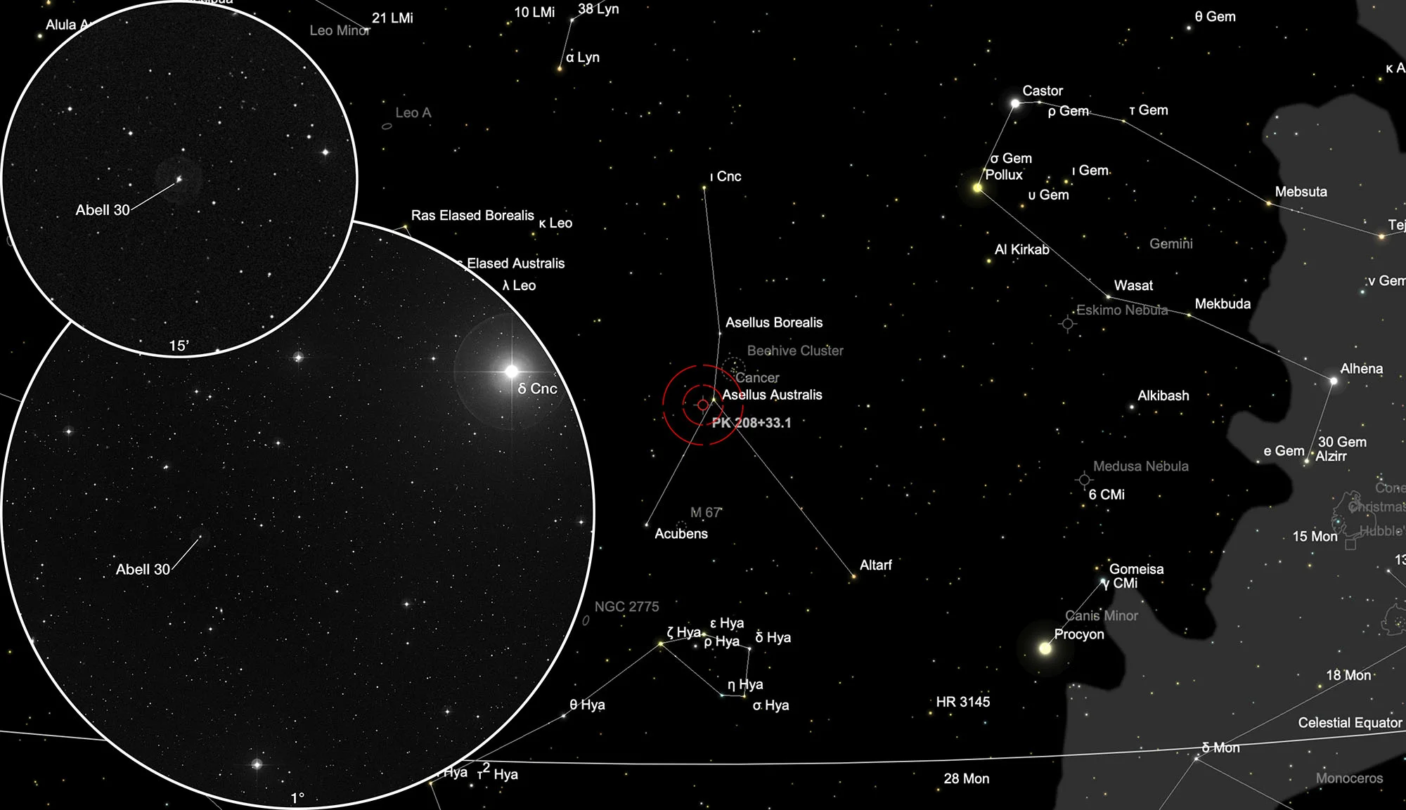 Chart Planetary Nebula Abell 30