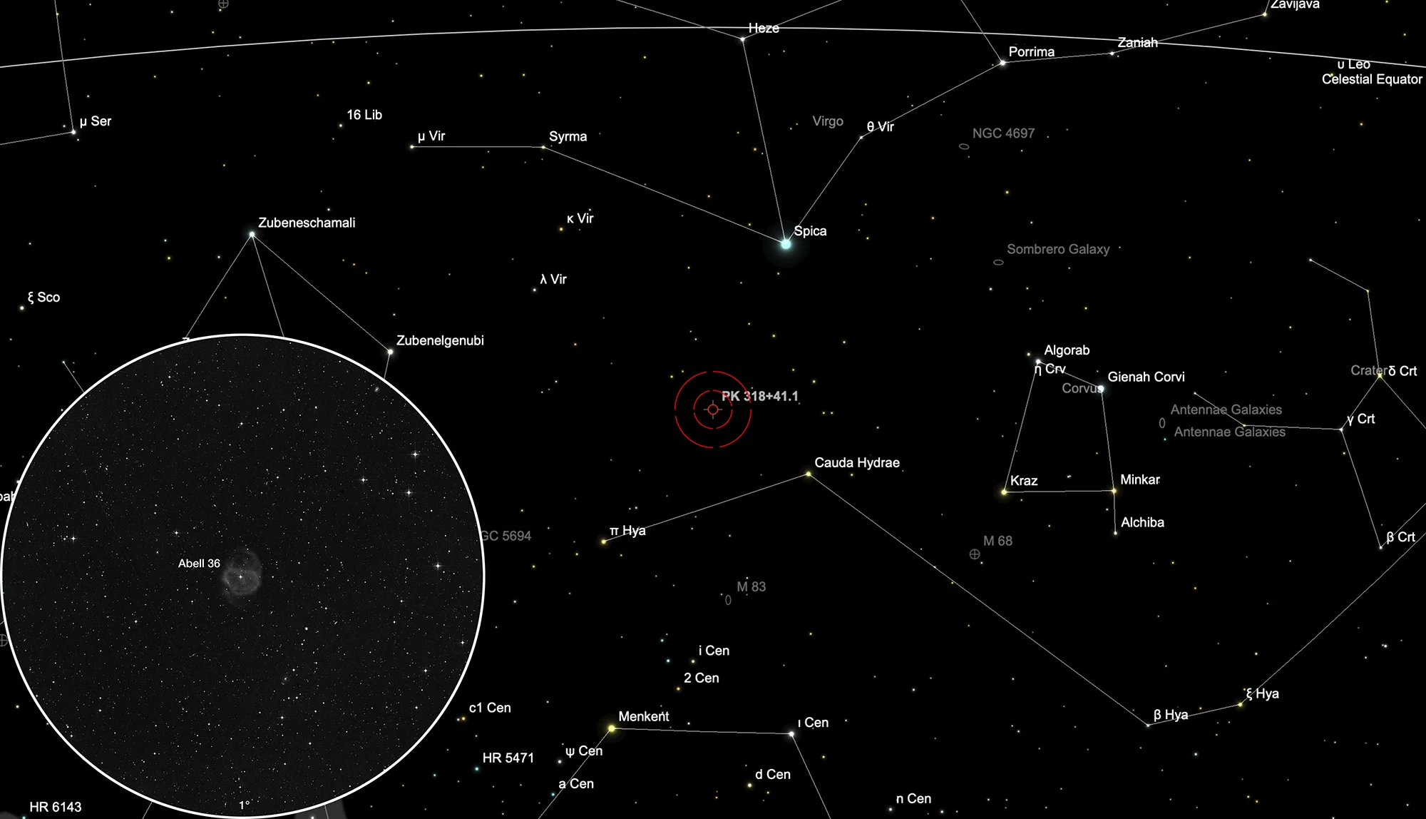 Finder Chart Planetary Nebula Abell 36