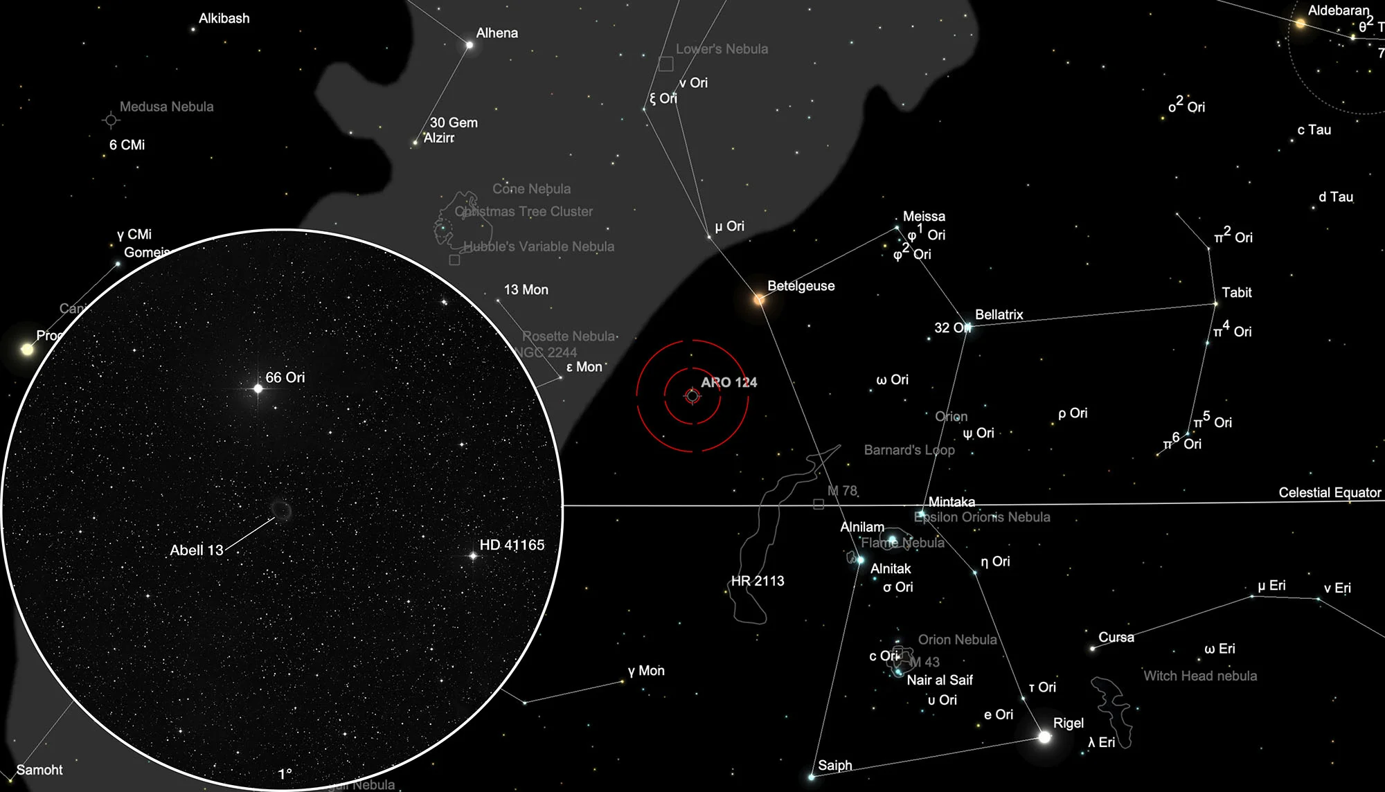 Chart Planetary Nebula Abell 13