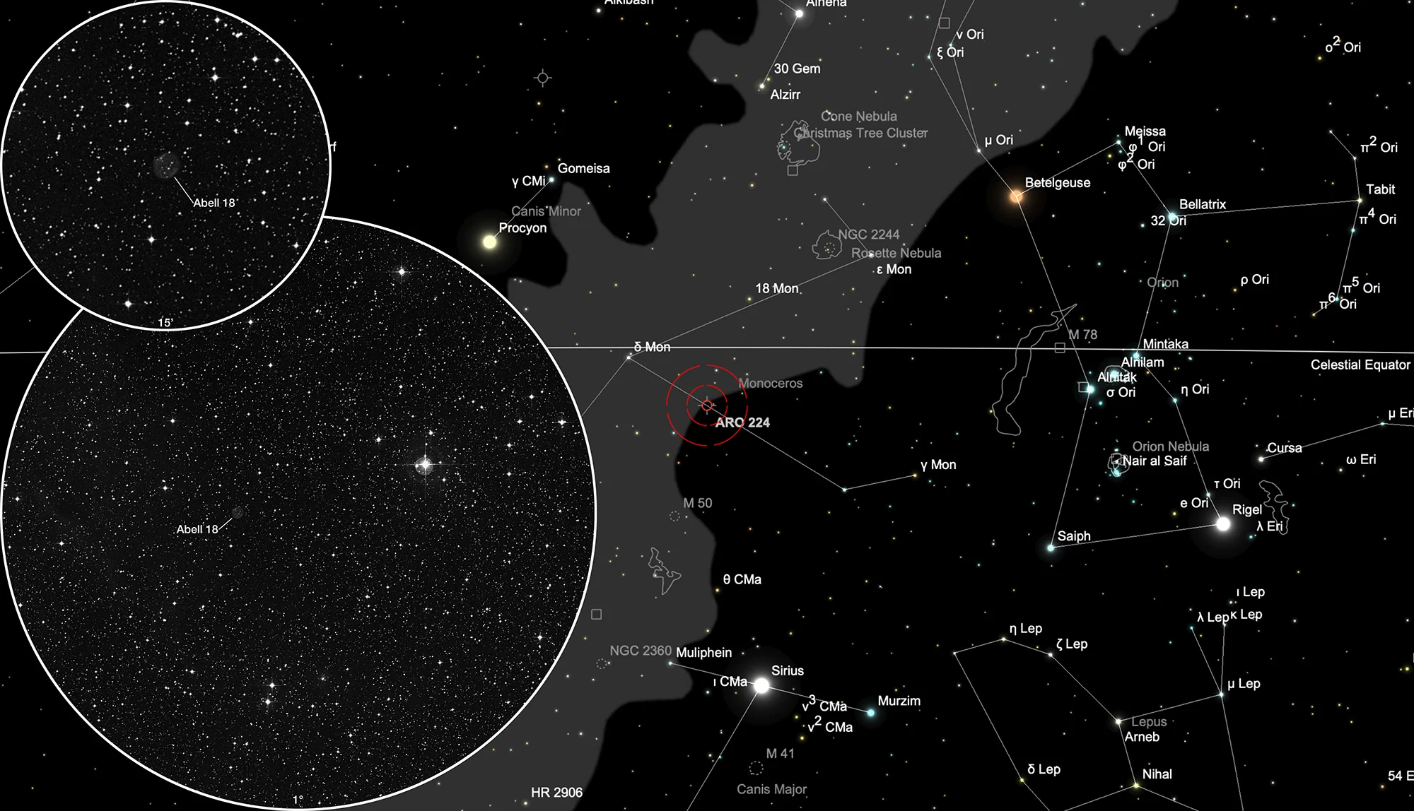 Finder Chart Planetary Nebula Abell 18