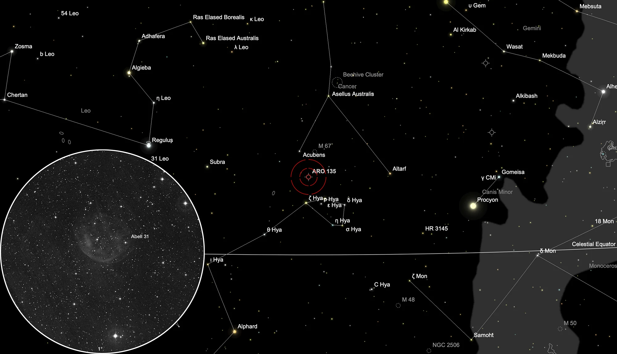 Finder Chart Planetary Nebula Abell 31