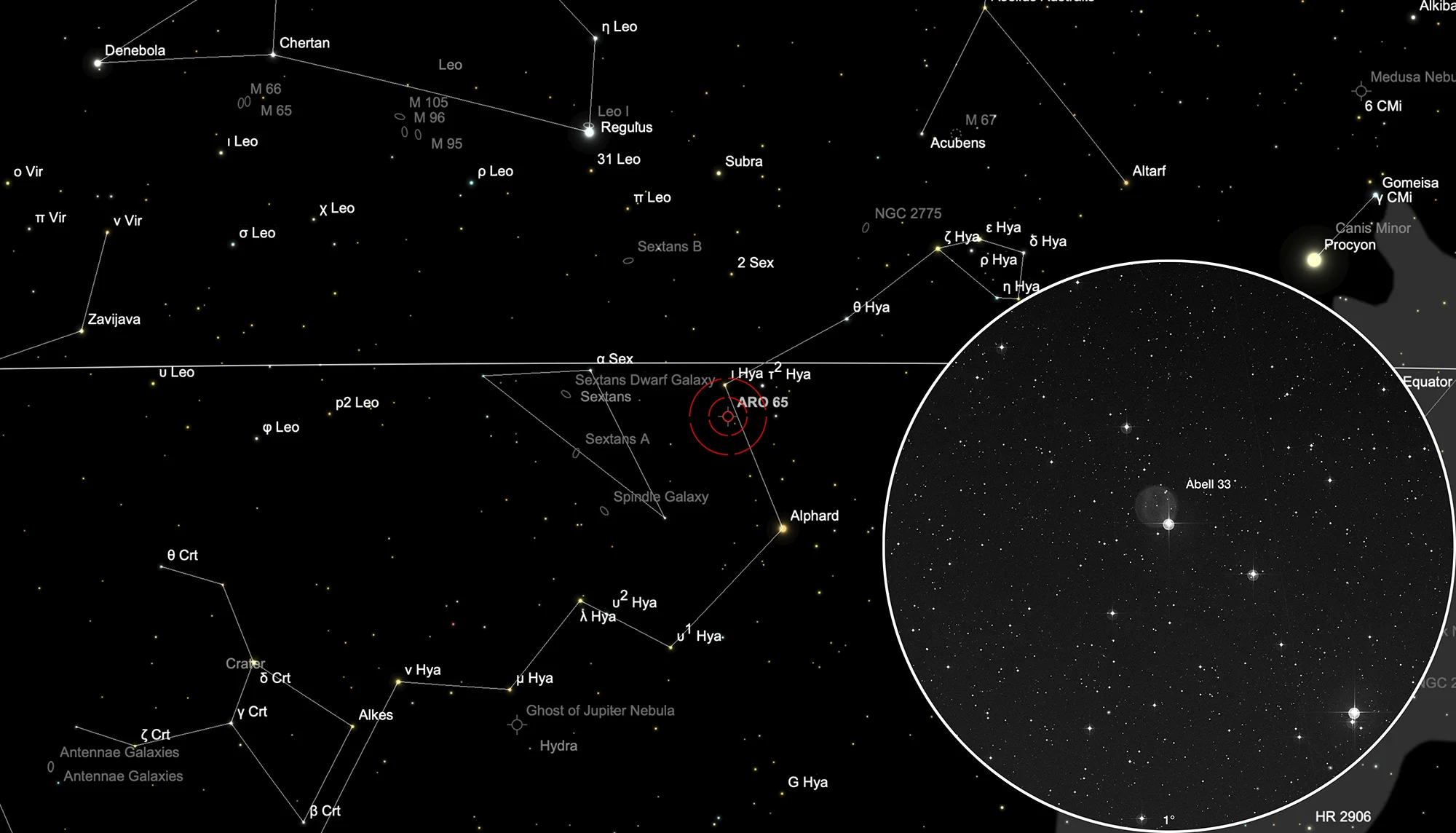 Karte Planetarischer Nebel Abell 33