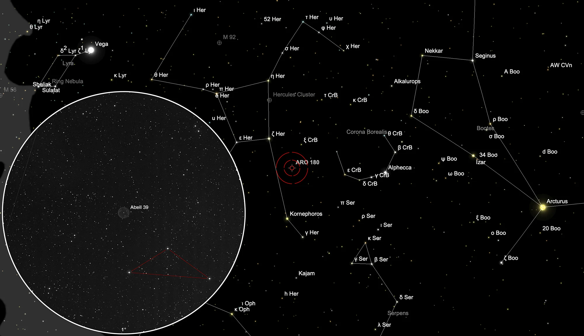 Finder Chart Planetary Nebula Abell 39