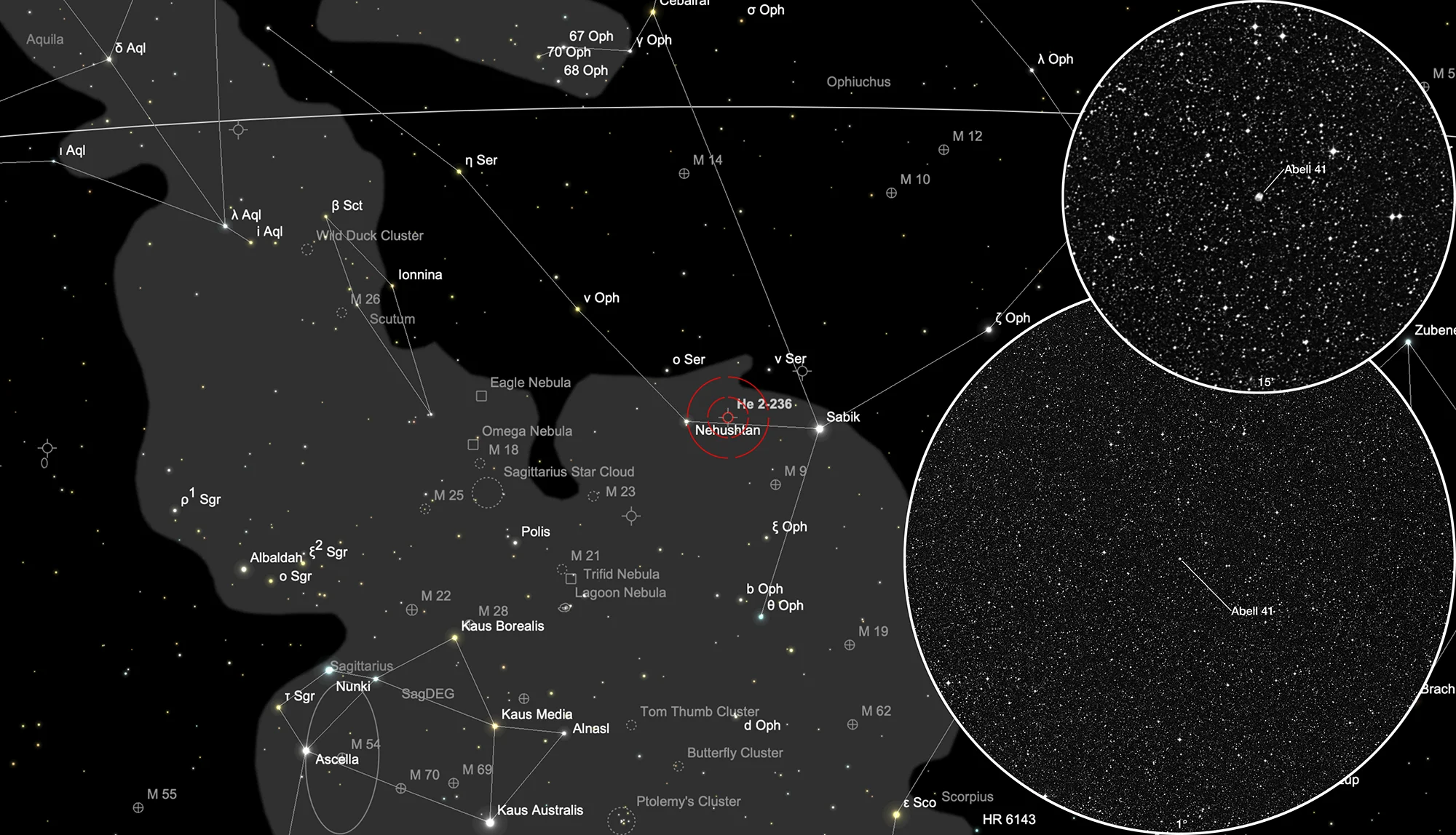 Finder Chart Planetary Nebula Abell 41