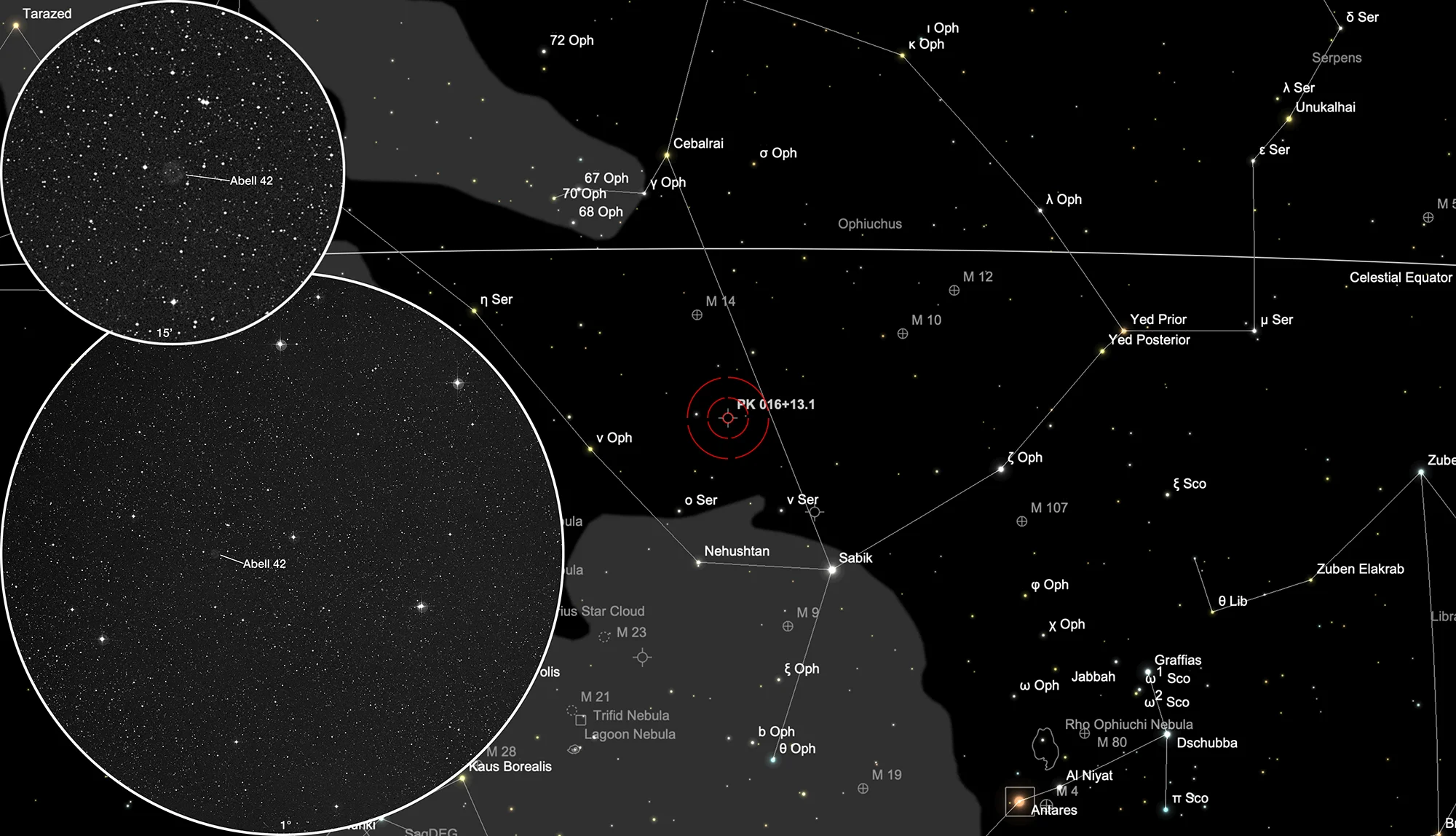 Finder Chart Planetary Nebula Abell 42