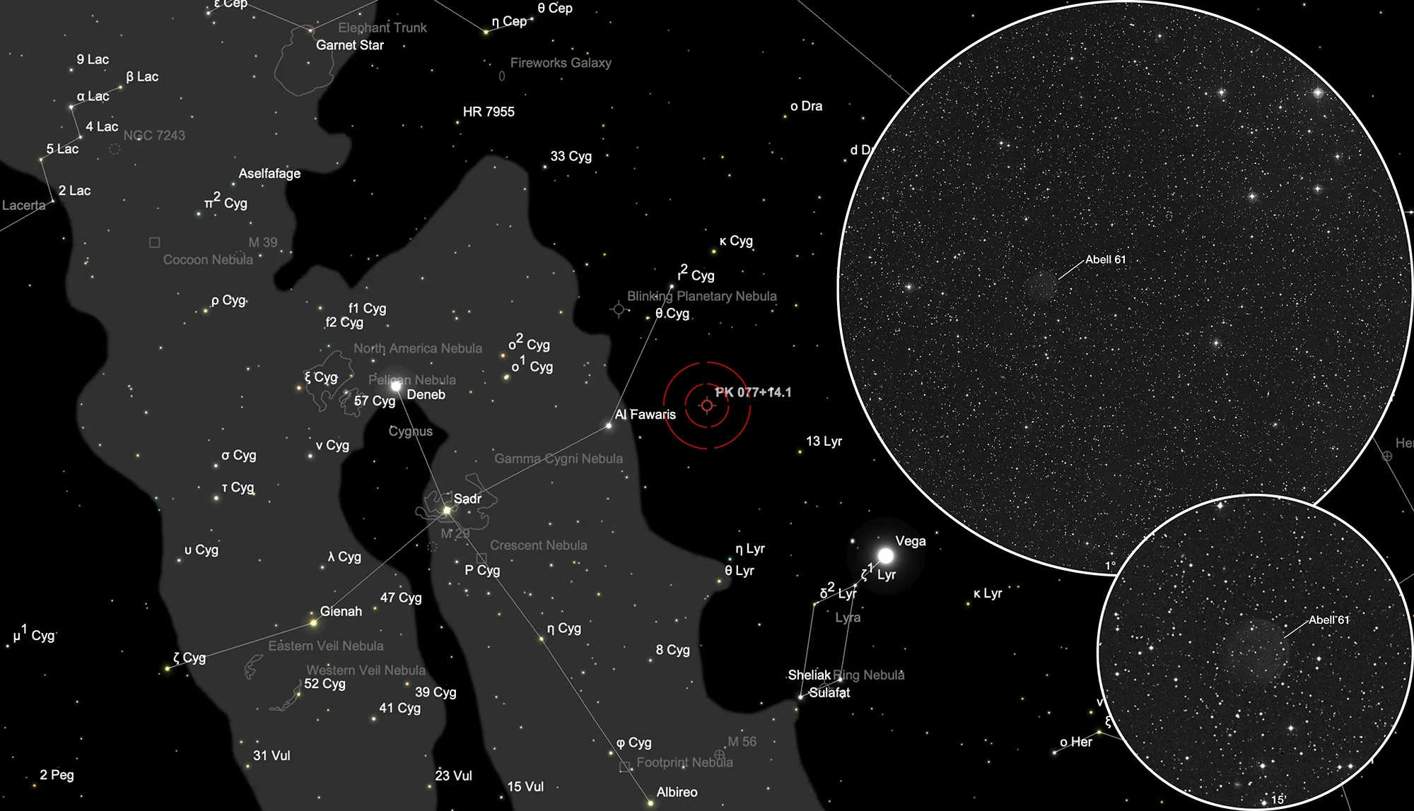 Chart Planetary Nebula Abell 61