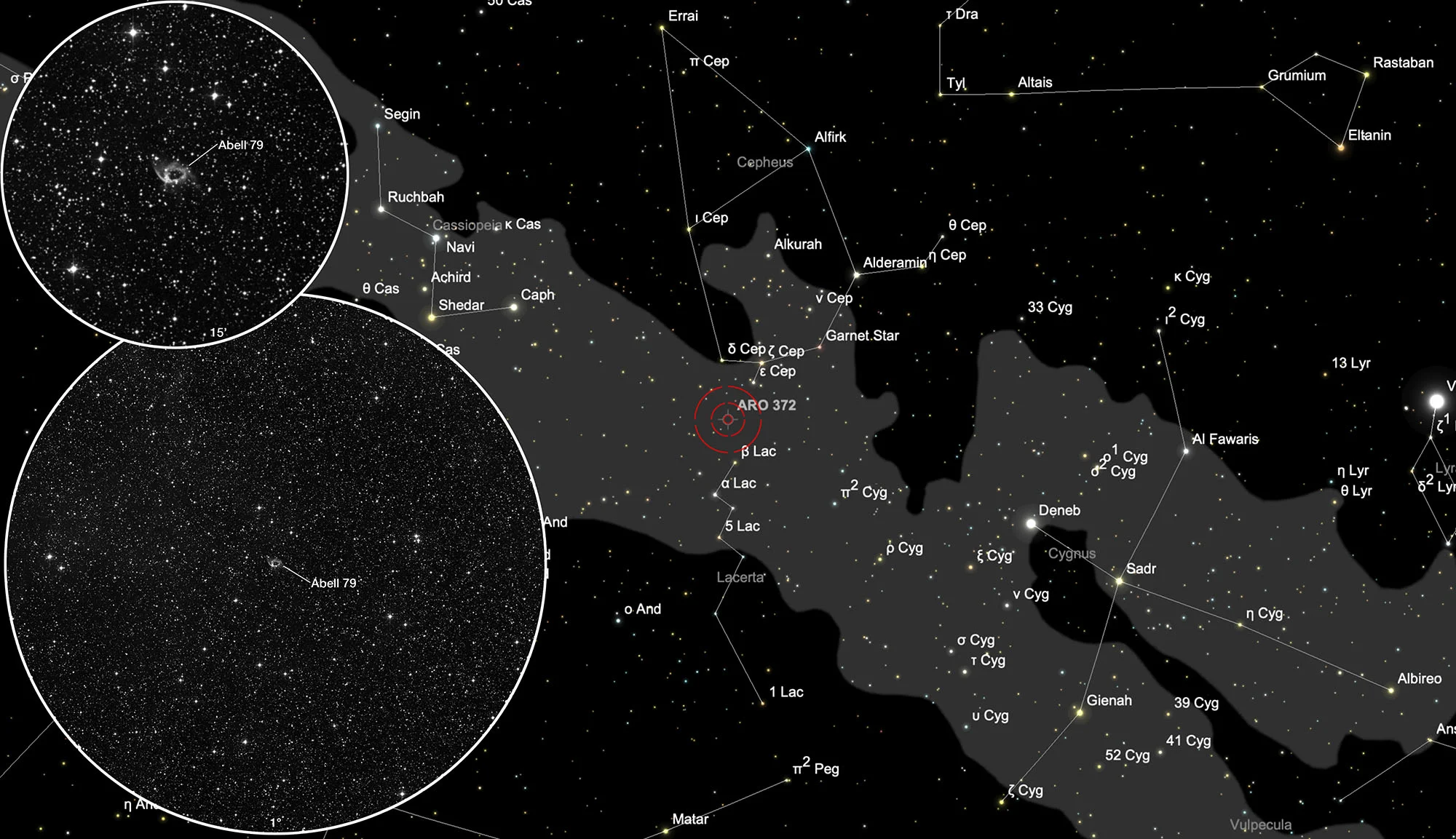 Karte Planetarischer Nebel Abell 79