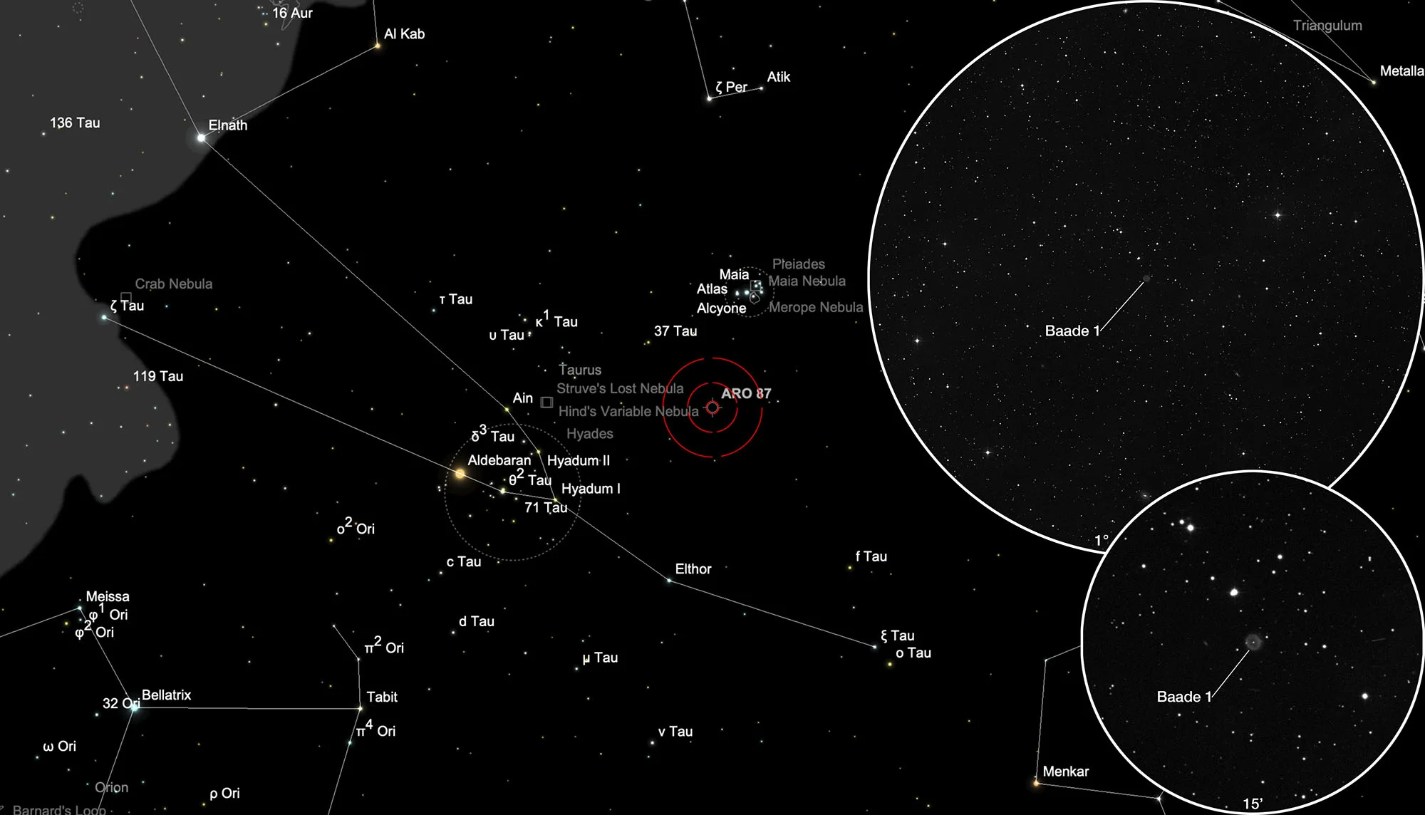 Chart Planetary Nebula Baade 1