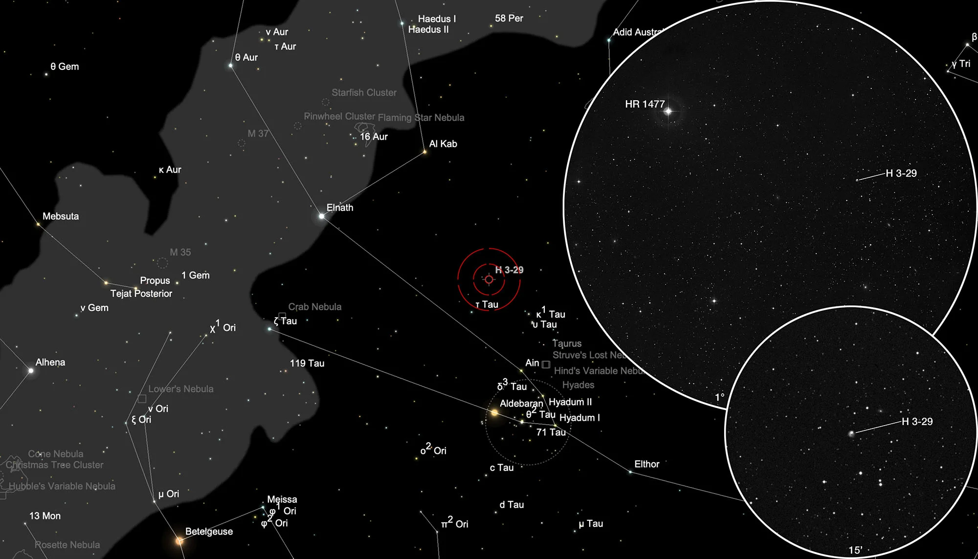 Chart Planetary Nebula Haro 3-29