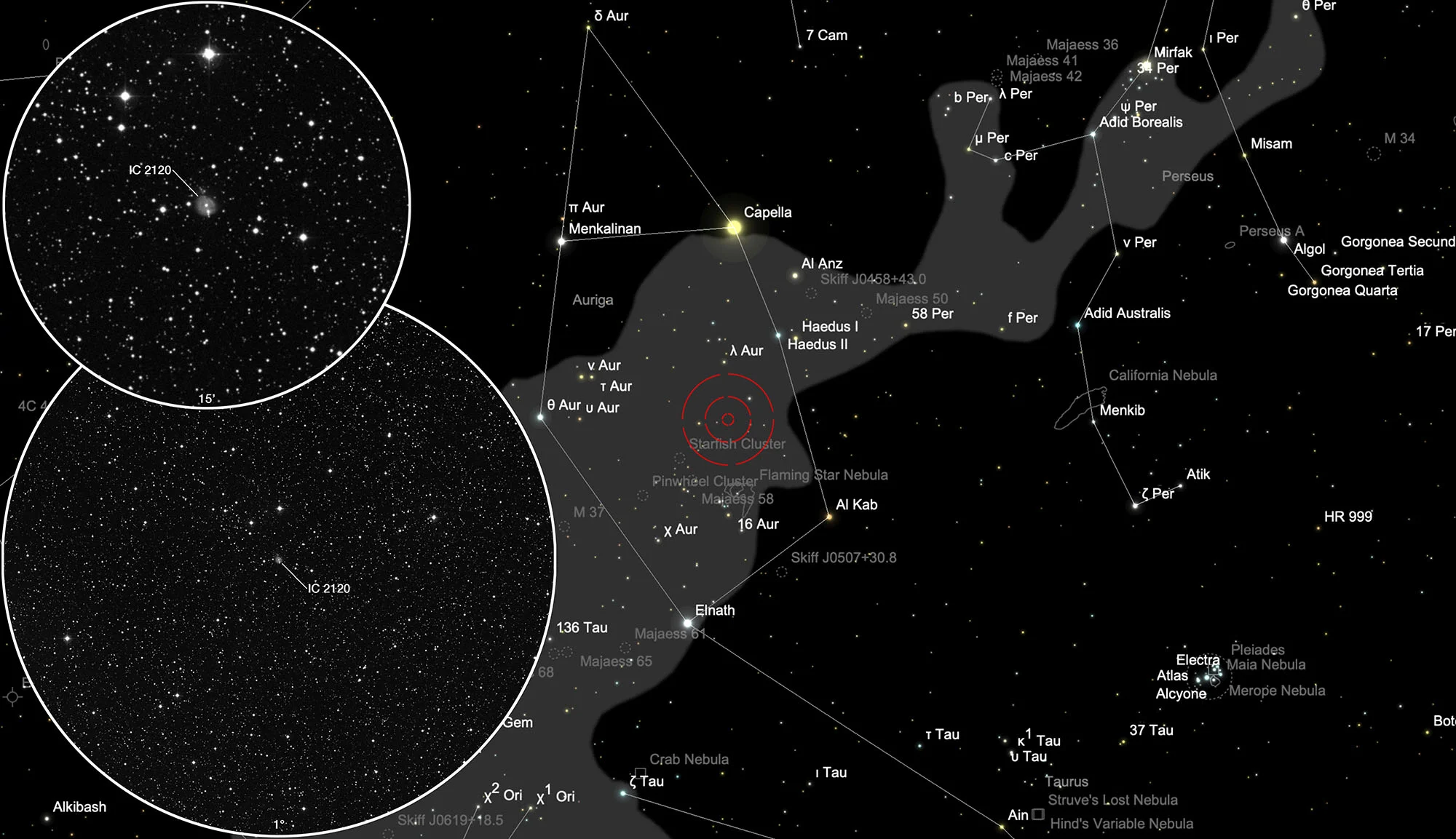 Karte Galaktischer Nebel IC 2120