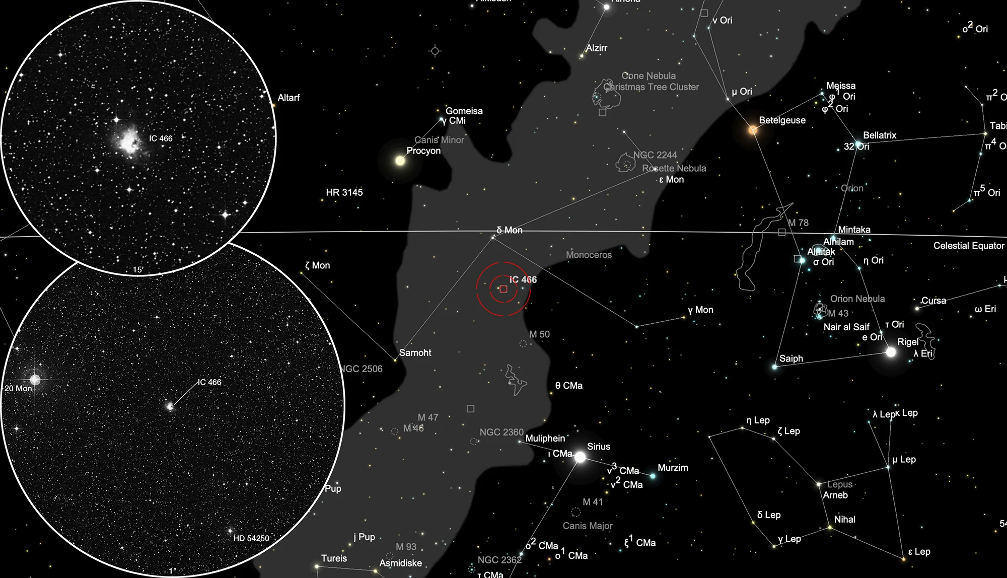Finder Chart Galactic Nebula IC 466