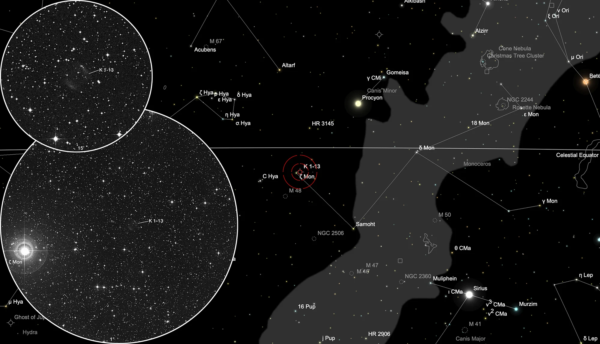 Finder Chart Planetary Nebula Kohoutek 1-13 (Abell 25)