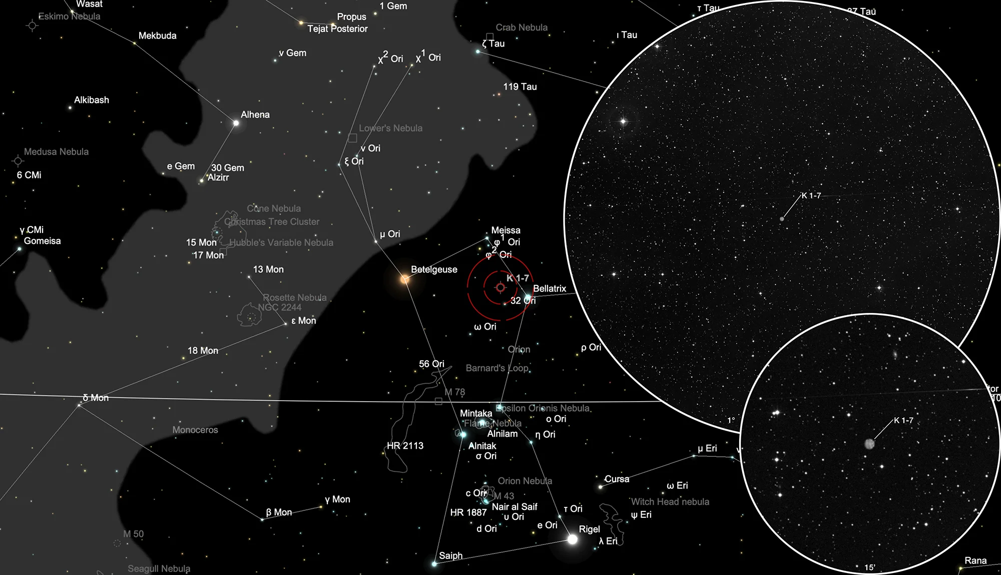 Finder Chart Planetary Nebula Kohoutek 1-7 (Abell 10)