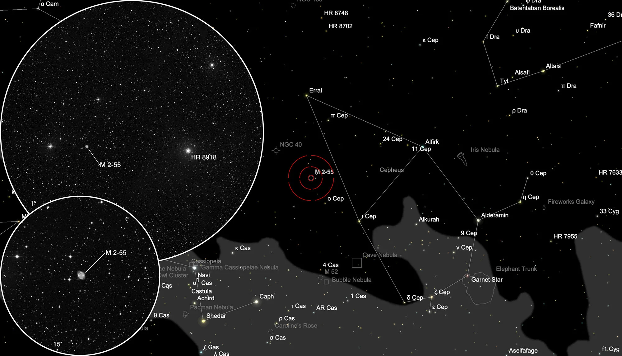 Chart Planetary Nebula Minkowski 2-55