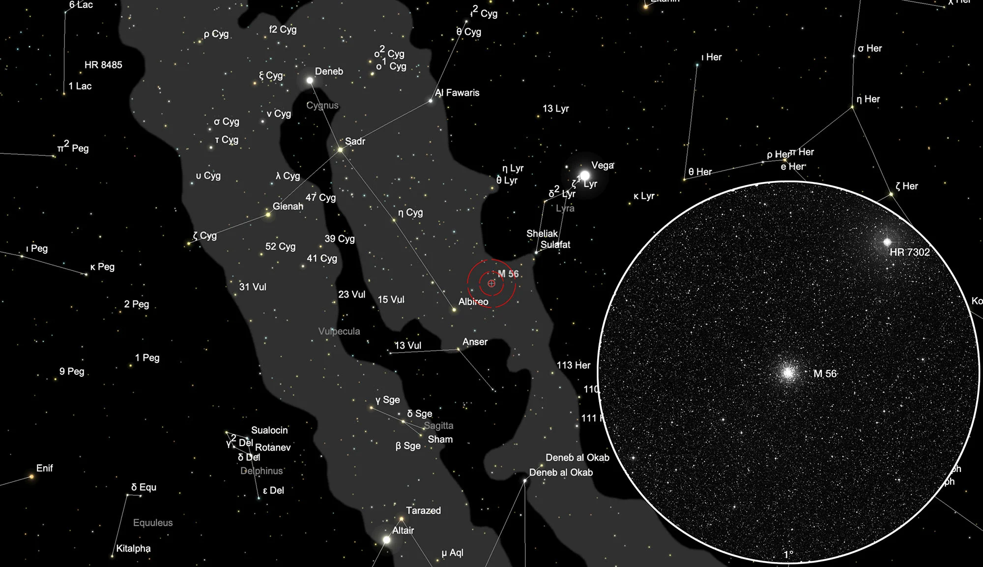 Finder Chart Globular Cluster Messier 56