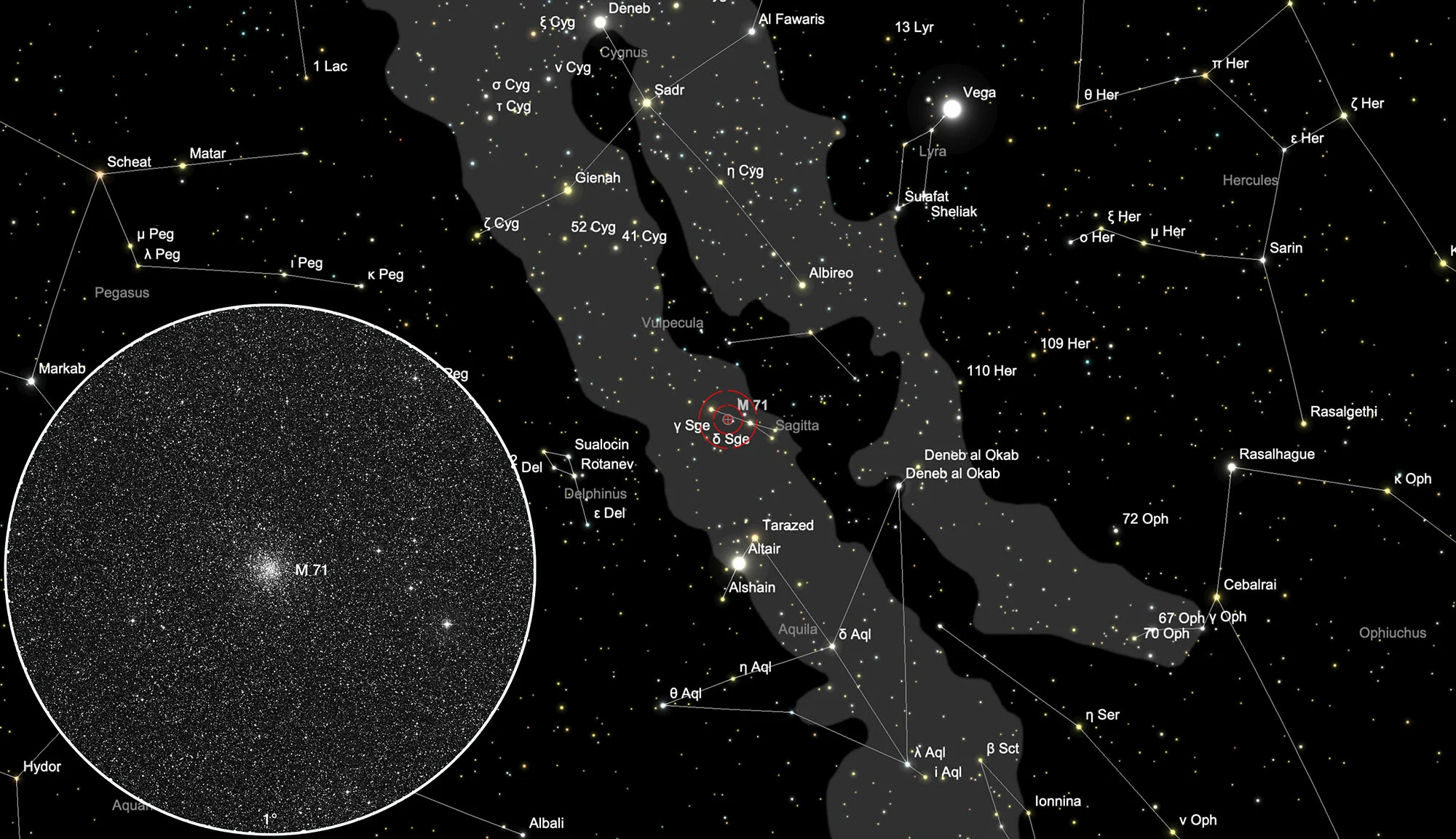 Finder Chart Globular Cluster Messier 71